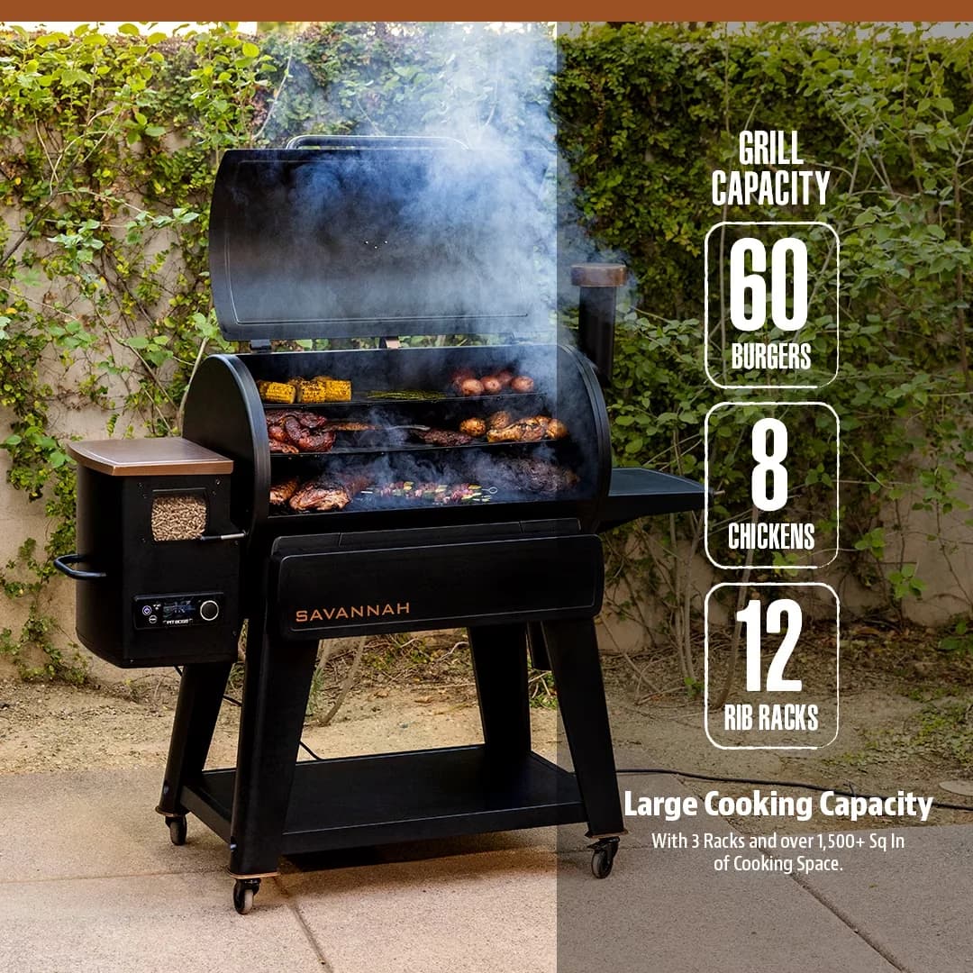 Sleek Smoker with Wi-Fi, Onyx Edition, 1500 Connected Pellet Grill - Heavy Duty Steel Black Model CA55CB