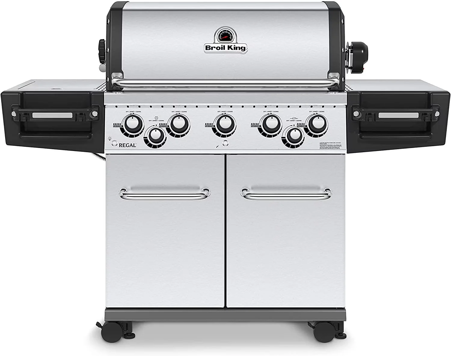 Efficient Gas Grill with Enclosed Cabinet, Stainless Steel, 5-Burner - Stainless Steel Model FF4659