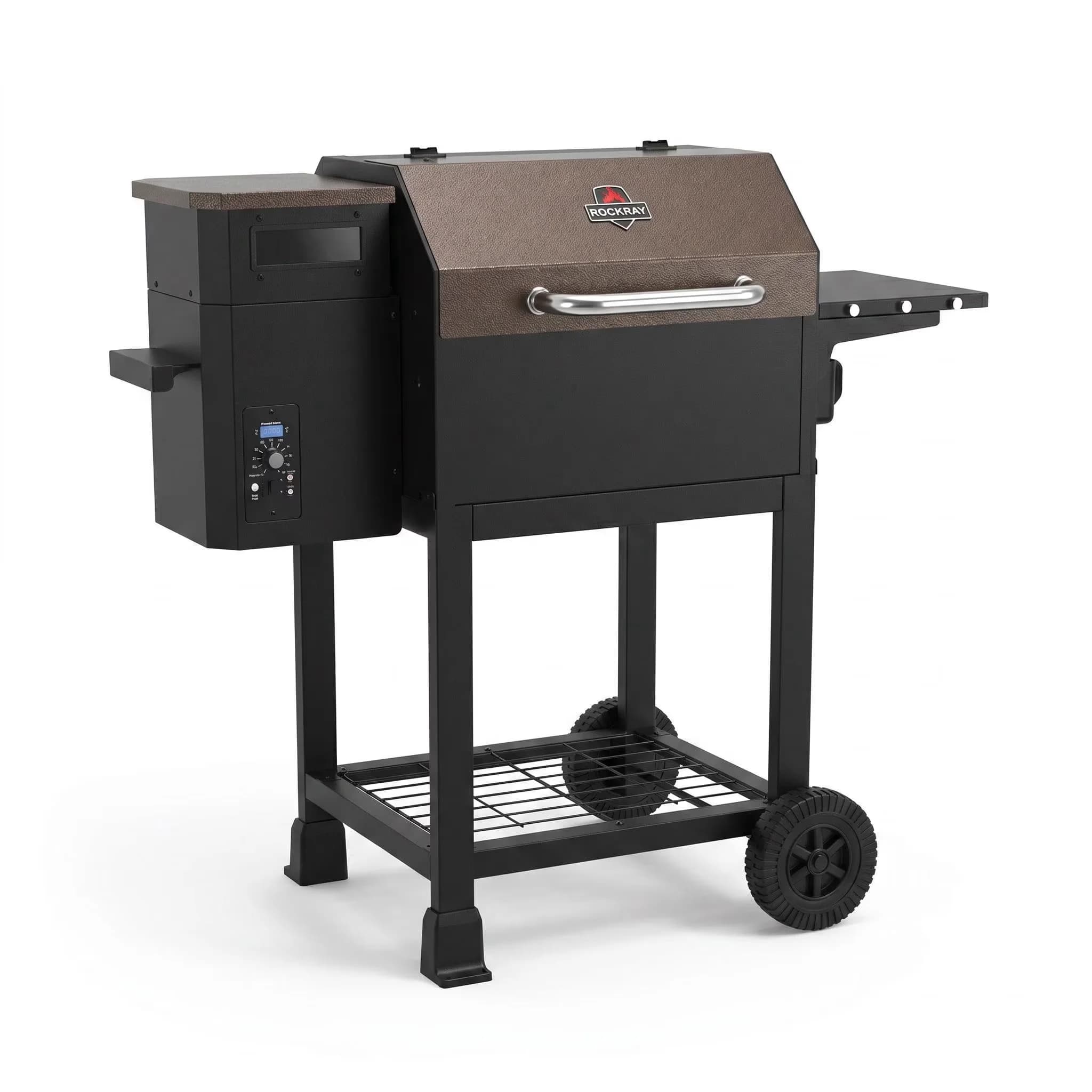 Reliable Smoker with Grease Pan, Tool Holder, Wood Pellet Grill and - Steel Brown Model 2D55EF