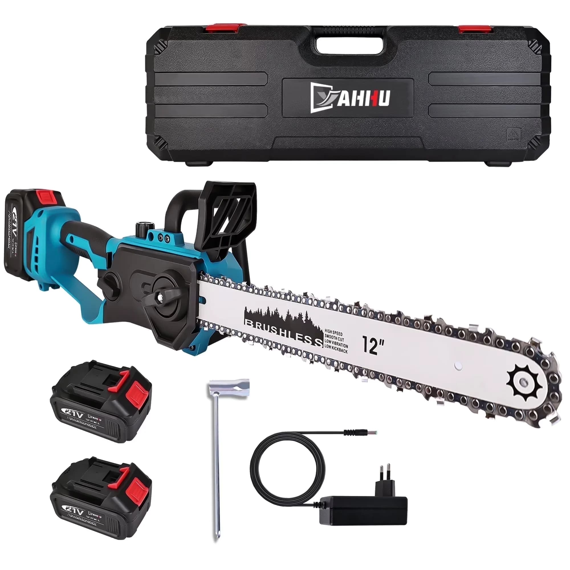 Chainsaw Sleek with Battery, 21V, 12 Inch Cordless for Outdoor - Durable Build Model B5746B