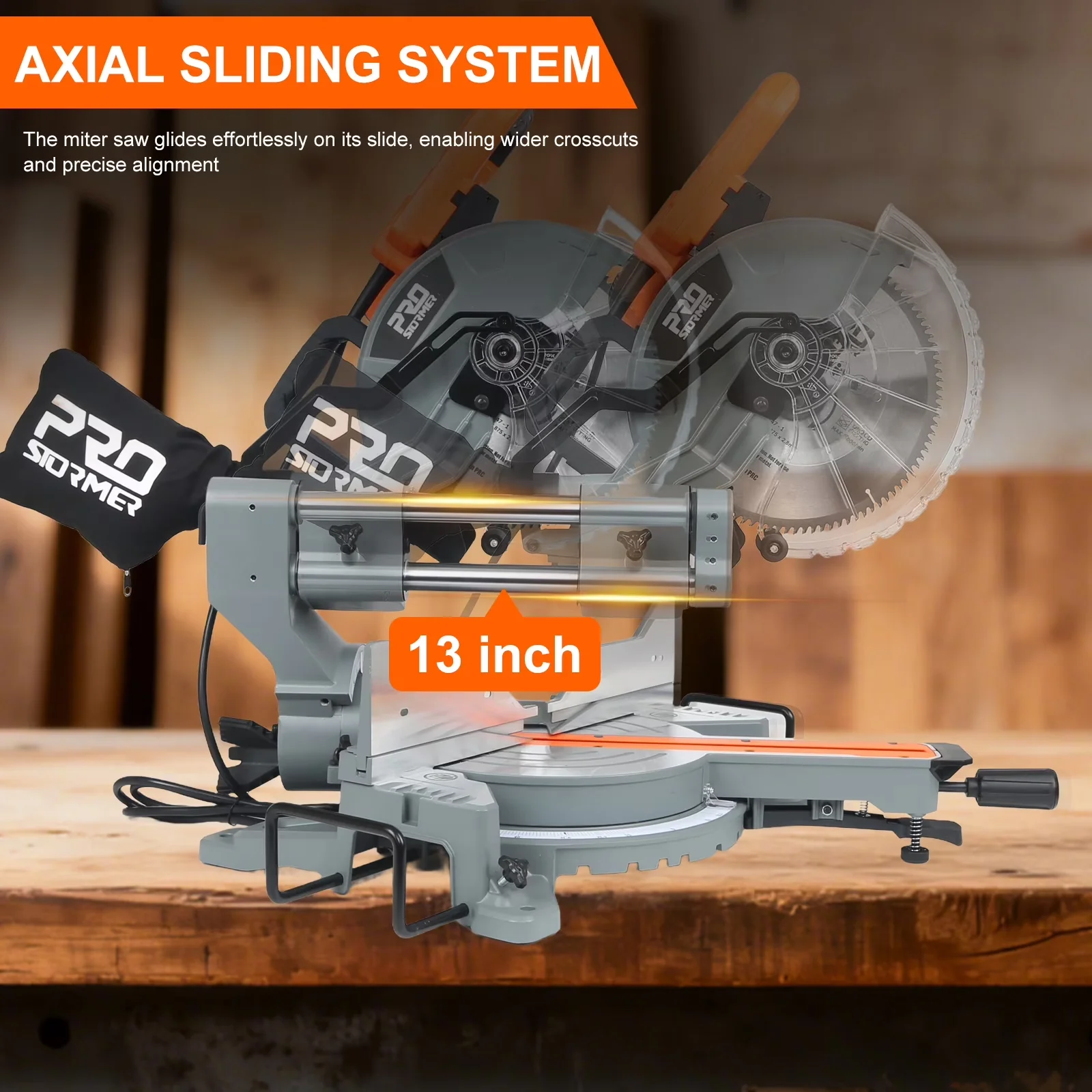 Innovative Power Saw with LED, Expandable, 15A Miter - 10 - Quality Construction Model 5E0D97