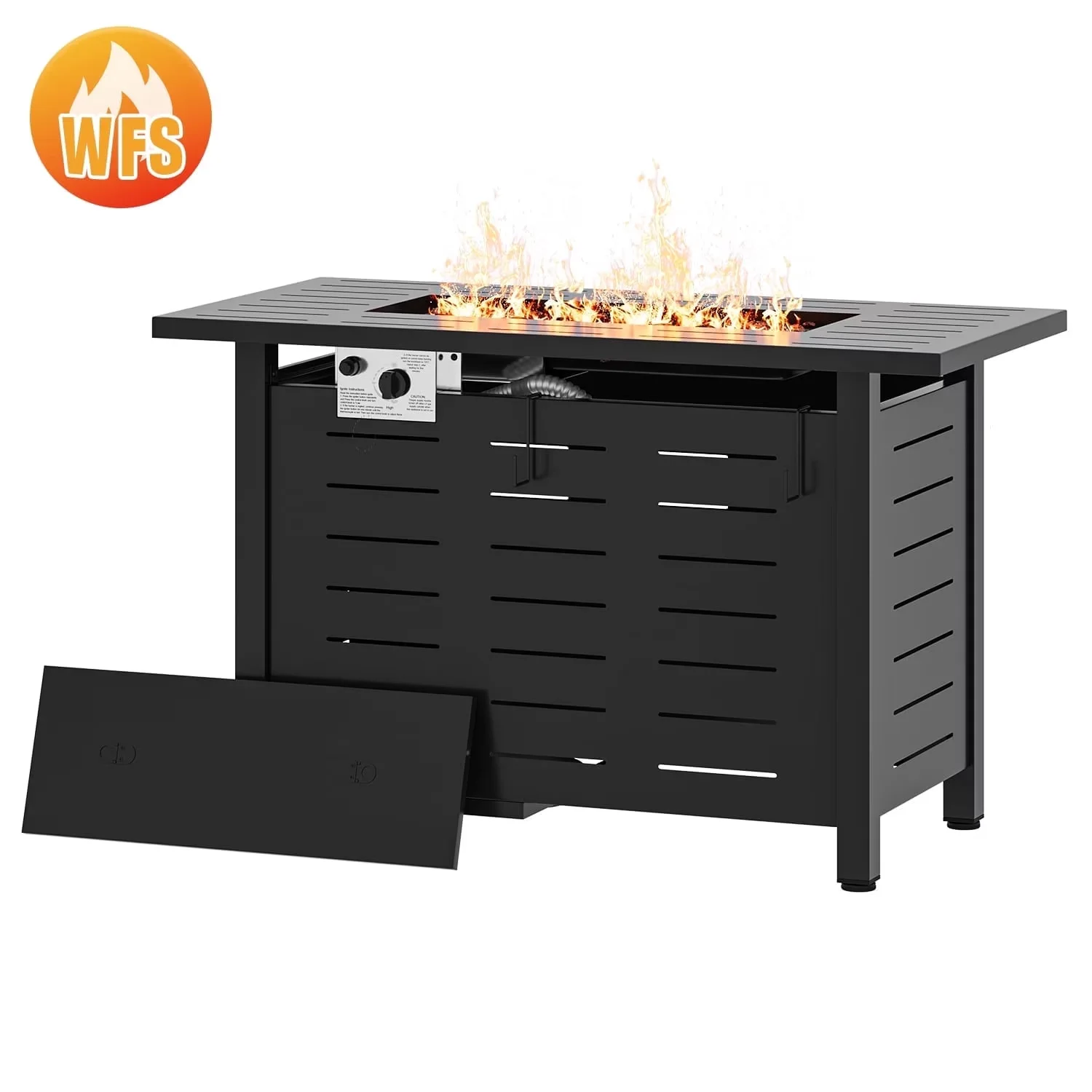 Versatile Outdoor Heating with 50000 BTU, Smokeless - Steel Black for Patio Model F69F9A