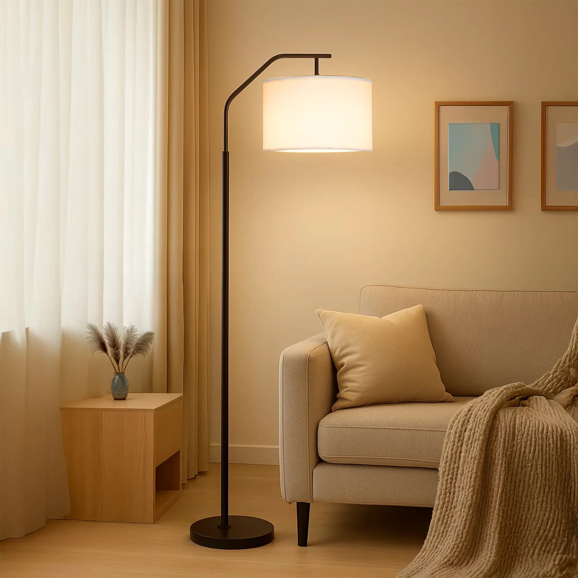 Reliable Floor Lamp with LED, Adjustable Head, Contemporary - Metal; Plastic Black Model E4C9EC