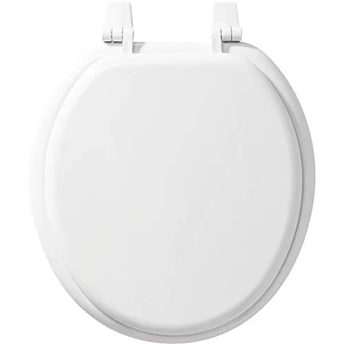 Compact Toilet Seats And Lid with Easy To Clean, 1 Year Manufacturer Warranty, Top-Tite Hinge - White Plastic, Enamel, Wood Model A9BF14