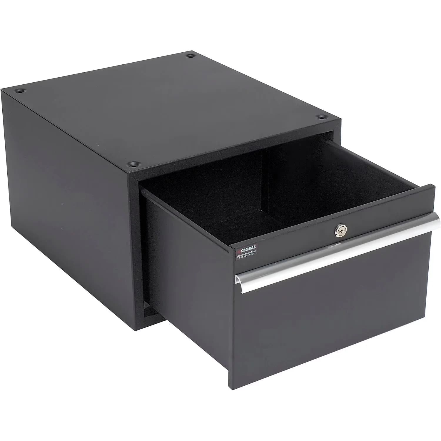 Efficient Toolstorage with Stackable Bases, Color Black, Stacking Steel Drawer - Steel Black Model 19EDFA