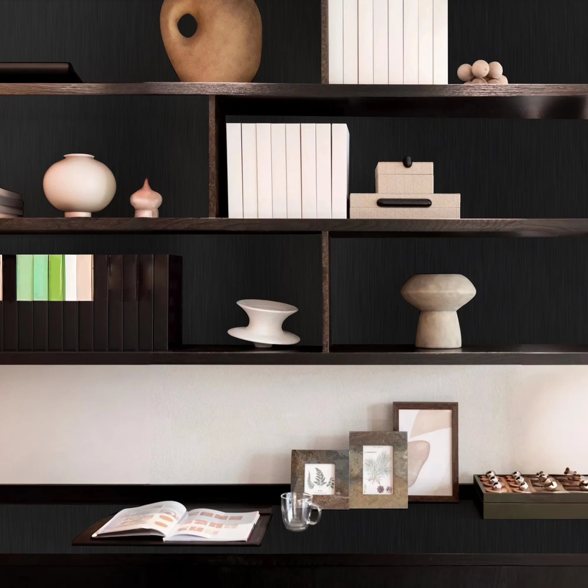 Wallpaper Wall Decals Wall Covering Premium with Durable, Waterproof, Easy To Clean - Pvc Black for Home Model 75C8A6
