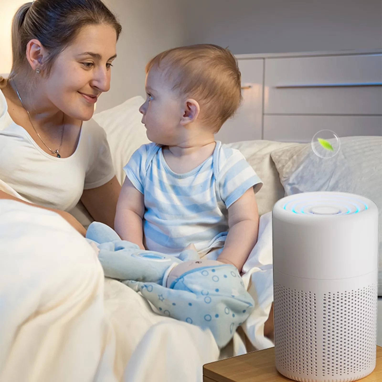 Essential Air Purifier with aromatherapy tablets, Purifiers, Home Purifier - White for Living Room, Home Model AABA54