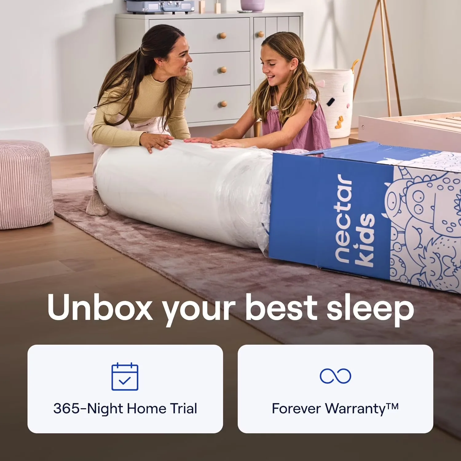 Sleek Mattresses Accessory with Mattress-In-A-Box, Cooling Technology - White Memory Foam Model E0A5FF