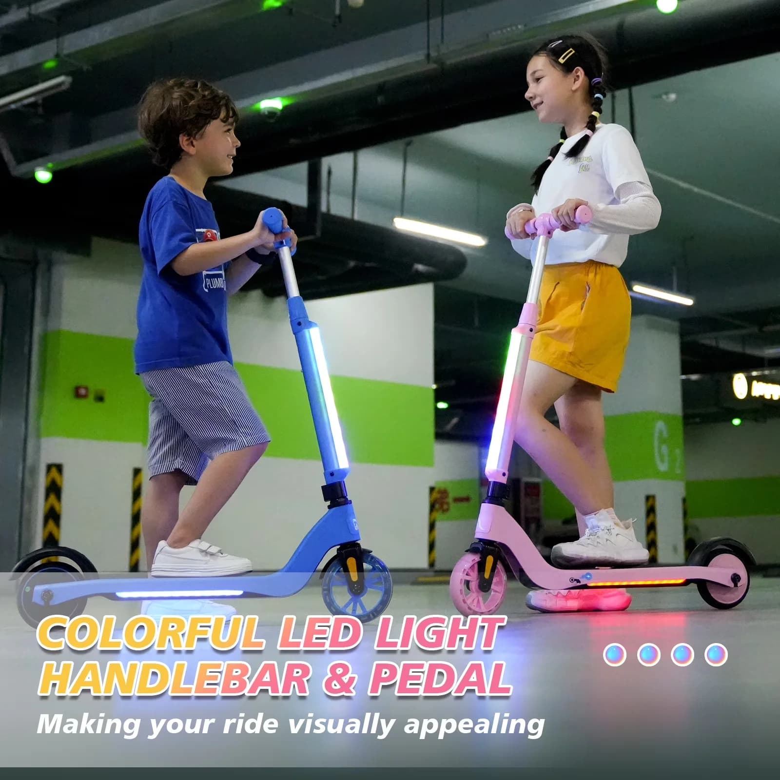 Scooter Professional with LED, Headlights, Easy to Carry and Use Convenient - Pu Blue Model 81DA48