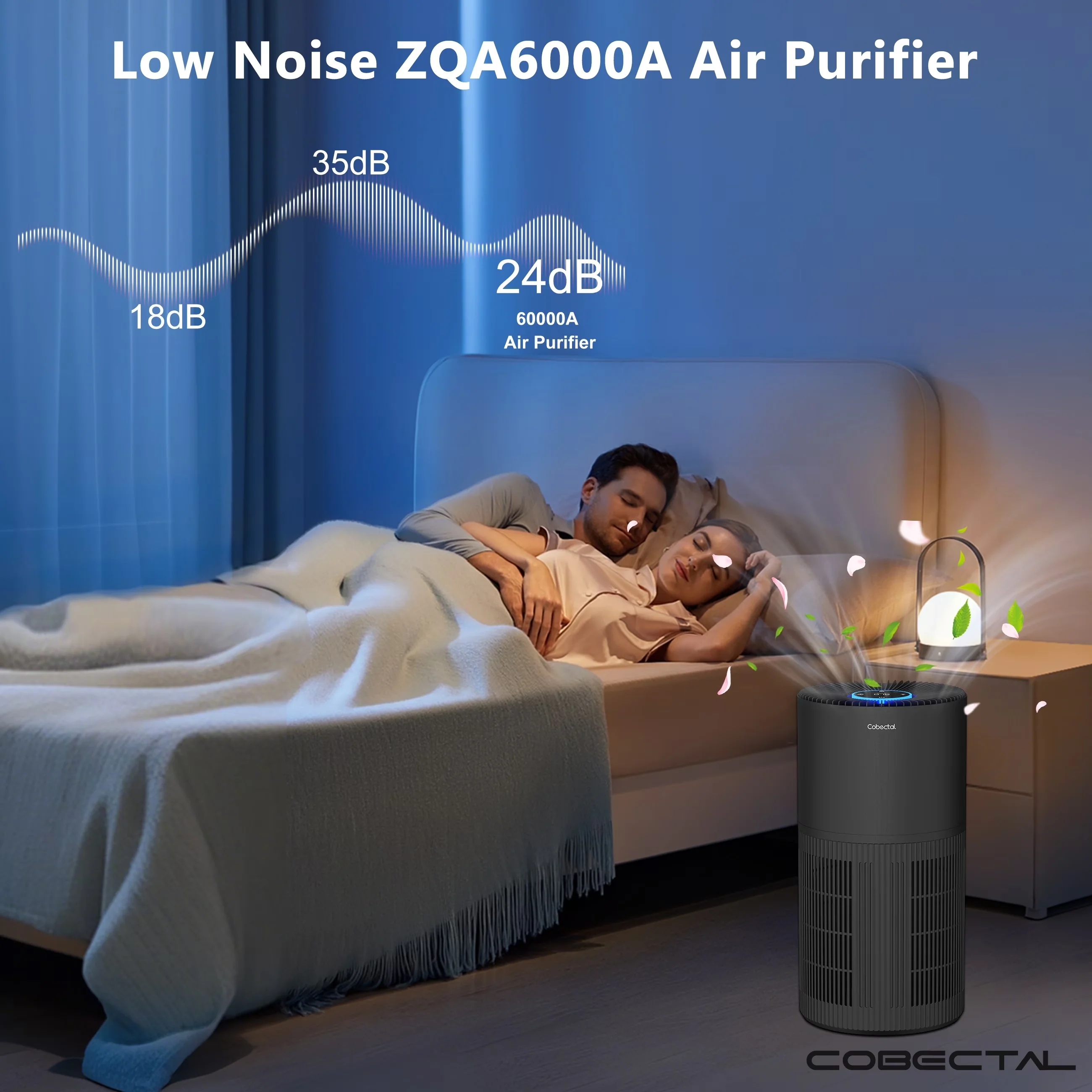 Classic Air Purifier with Filter Change Indicator, Variable Speed - Black for Home Model 98D61E