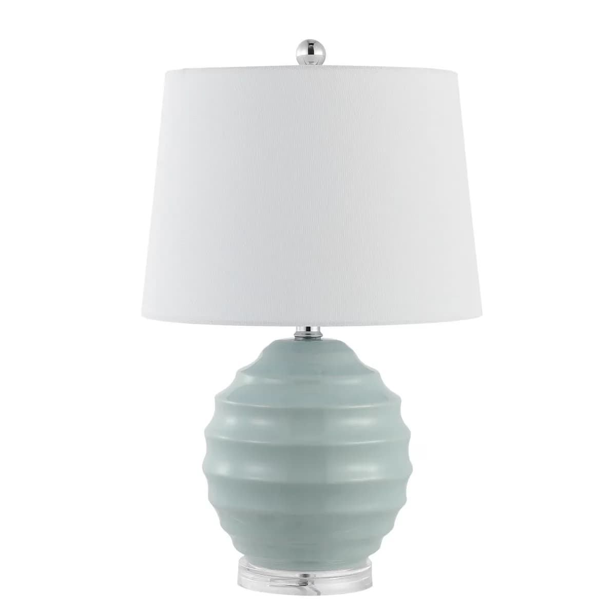 Durable Lamp Set with Incandescent, Modern, Wembli 22 in. Contemporary Table Lamps - Off-White Ceramic Model 570705