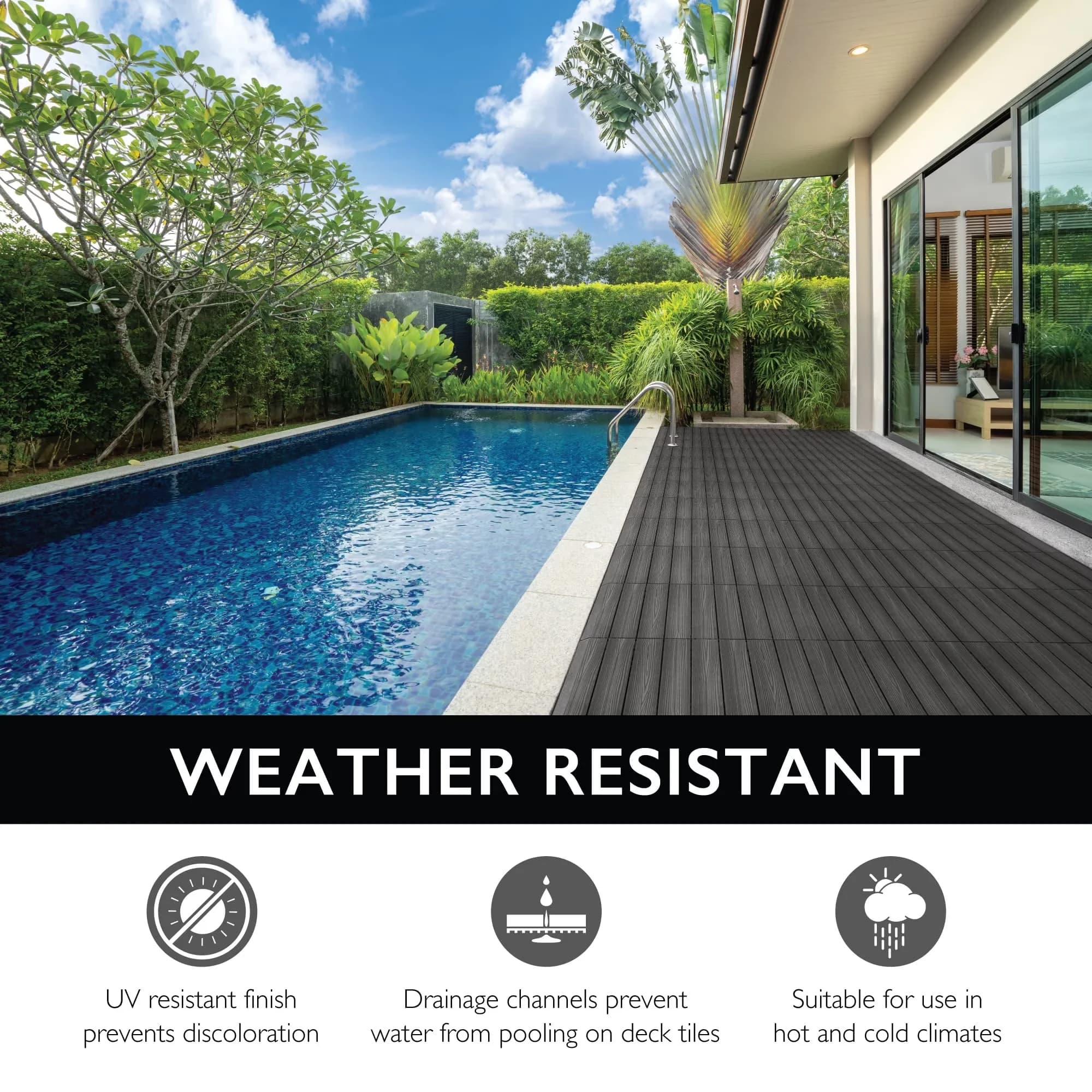 Modern Building Material with Waterproof, Modern Ebony Black, 6 Pack - Black Plastic Model A0AAF9