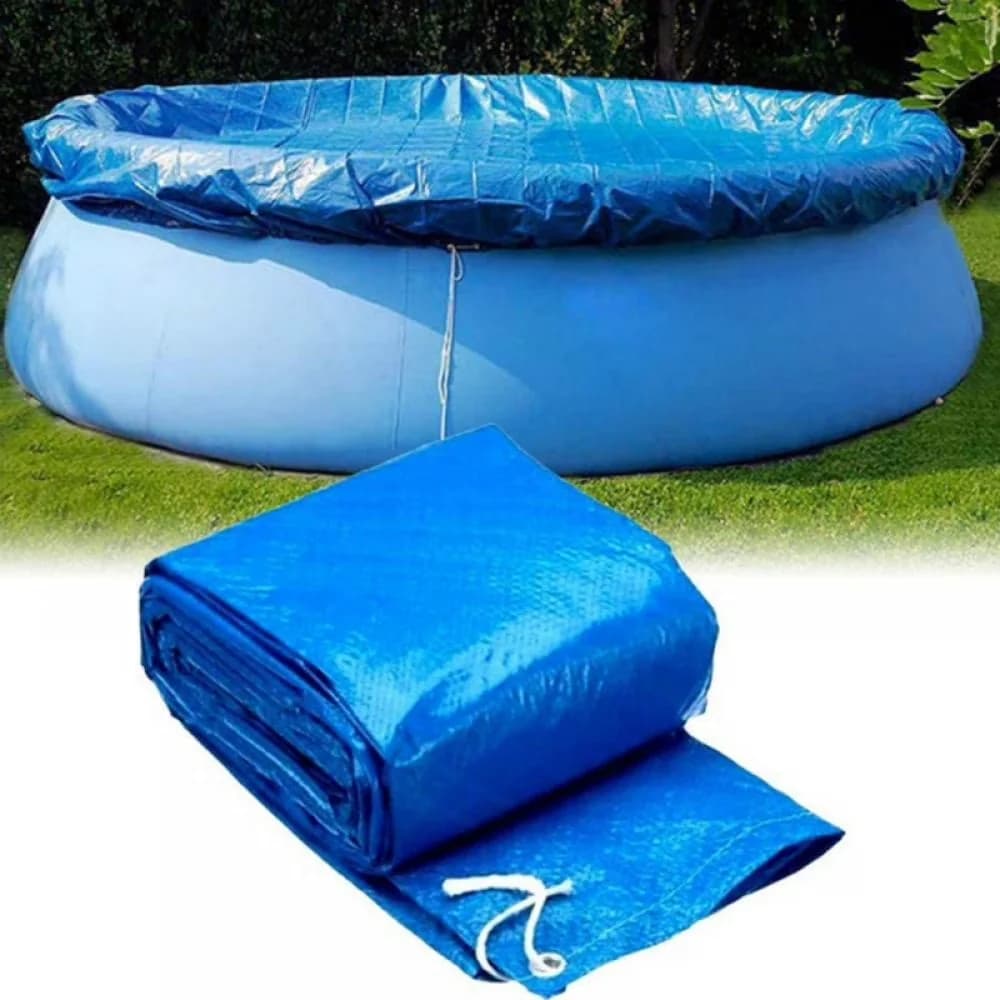 Innovative Inflatable Pool with Dust-proof Hood Protector, Circular Frame With Solar Hood, Floor Circular Swimming (6ft) - Blue Model AC0BDC