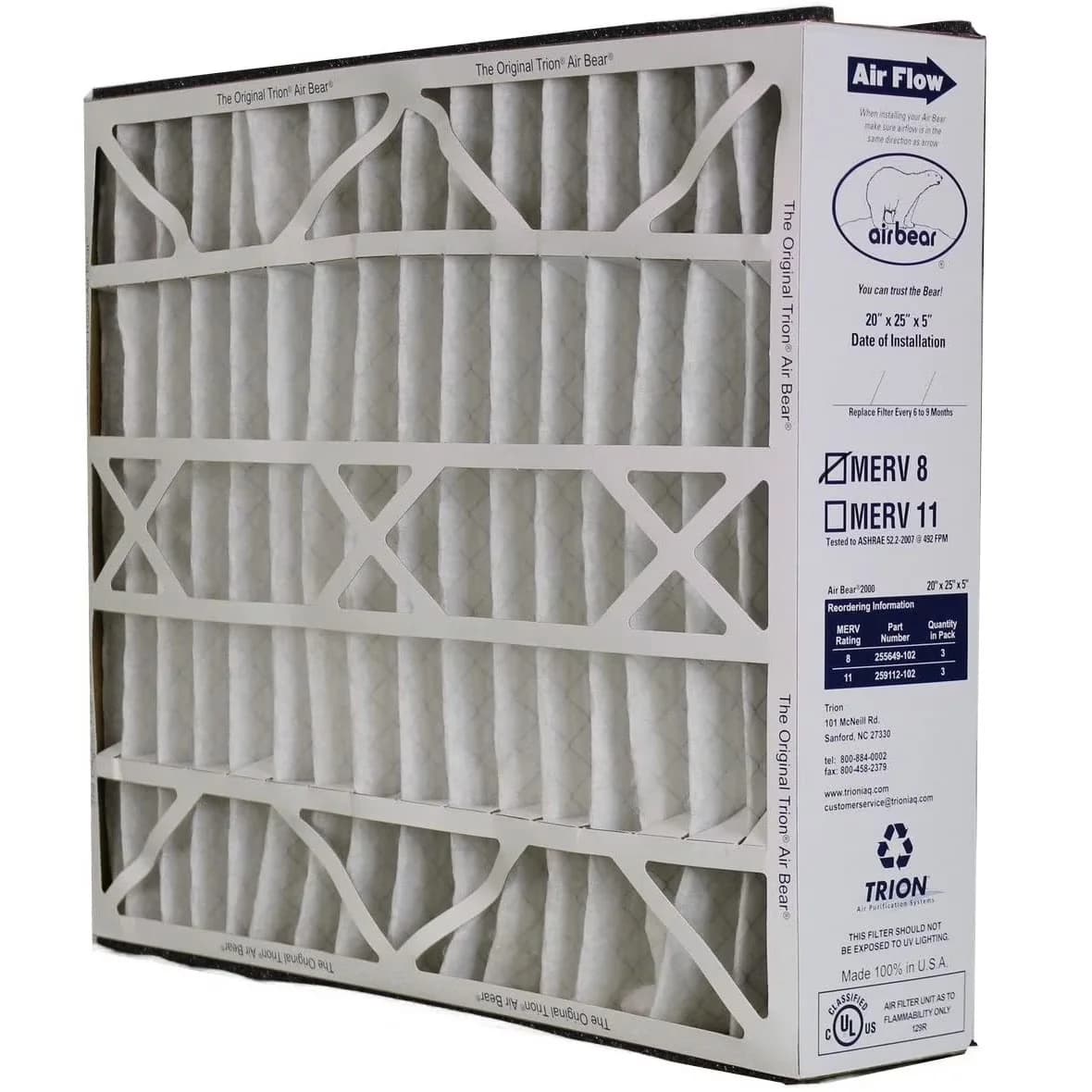 Classic Air Purifier with Pleated, Bear, 20" x 25" x 5" Pleated Filter - White Model 1BAF0E
