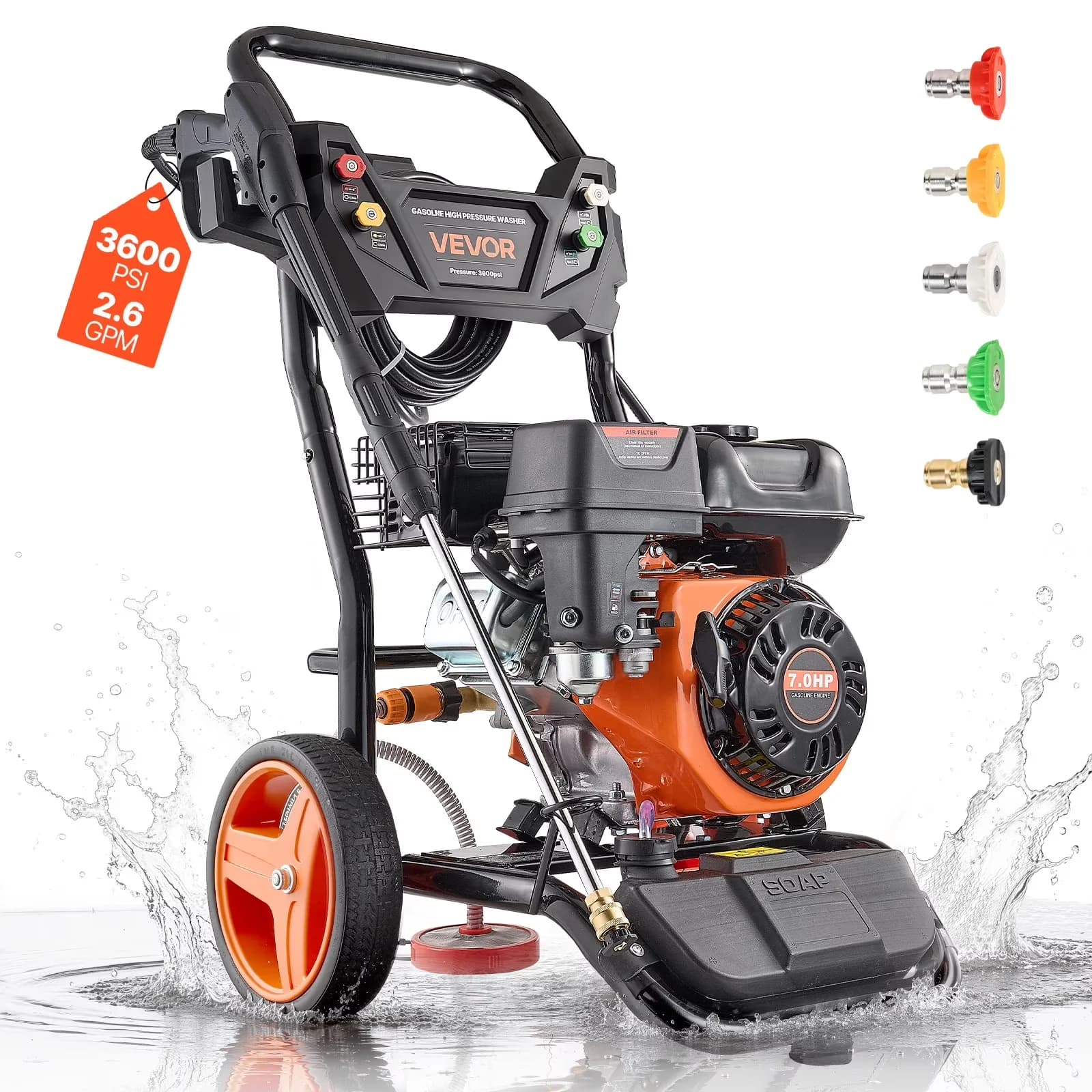 Reliable Pressure Washer with Quick Connect Tips, 26 ft Hose Gas Powered - Model 260EE2