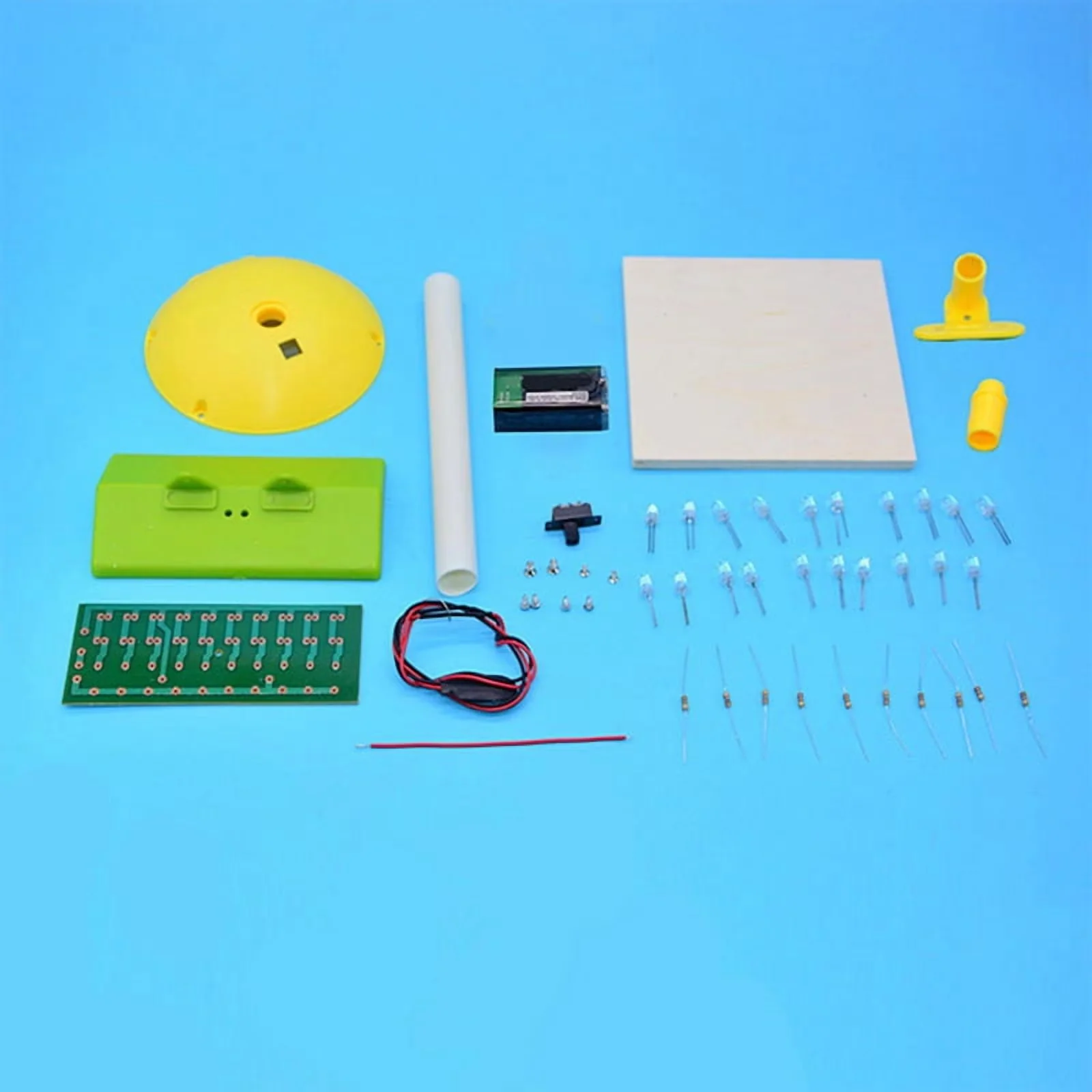 Lamp Set Classic with LED, Energy Efficient, Energy-Saving Desk Soldering Kit - Plastic, Wood Model B45E03
