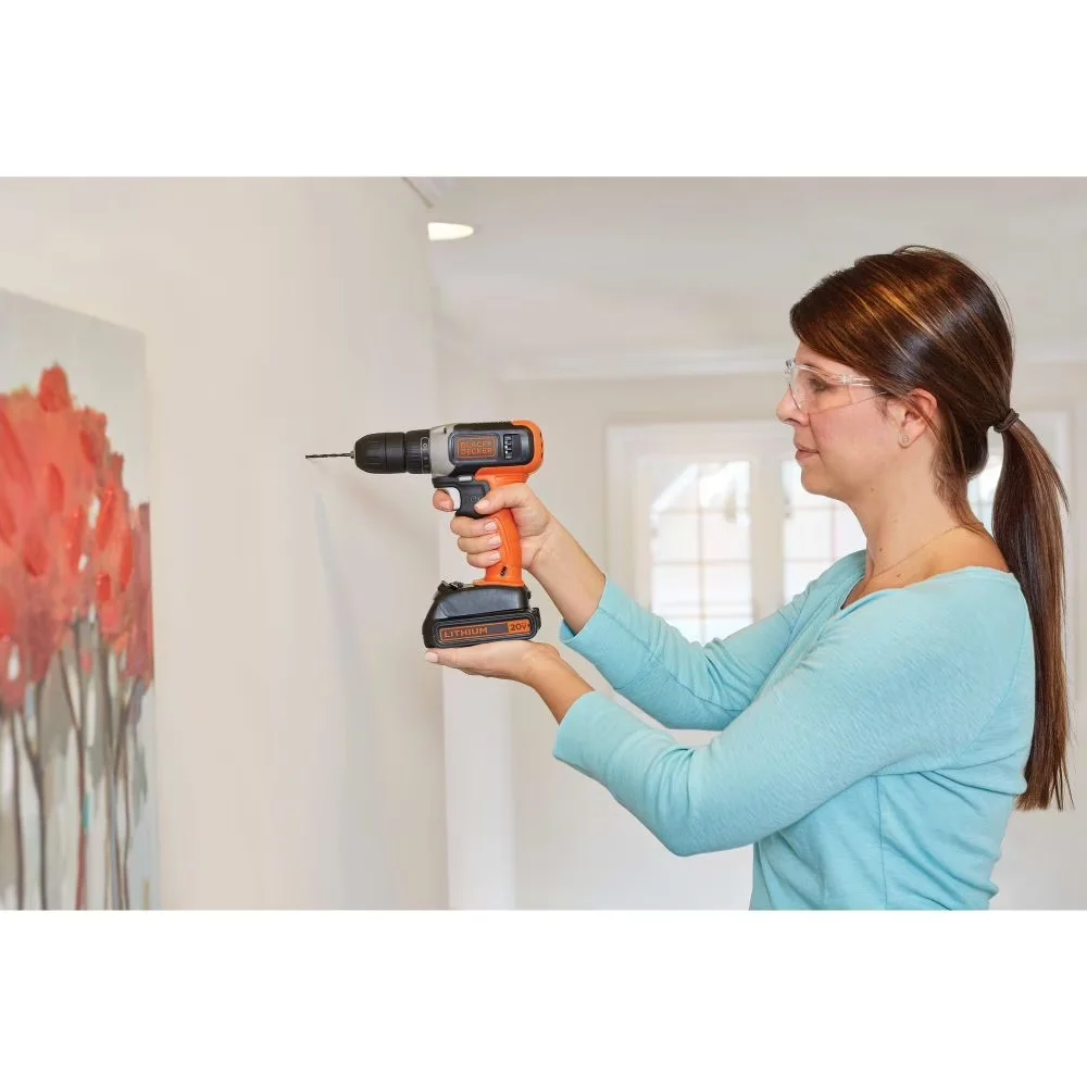 Innovative Drills Driver with Battery, 20V, Compatible - Black for Everyday Use Model 9C2505