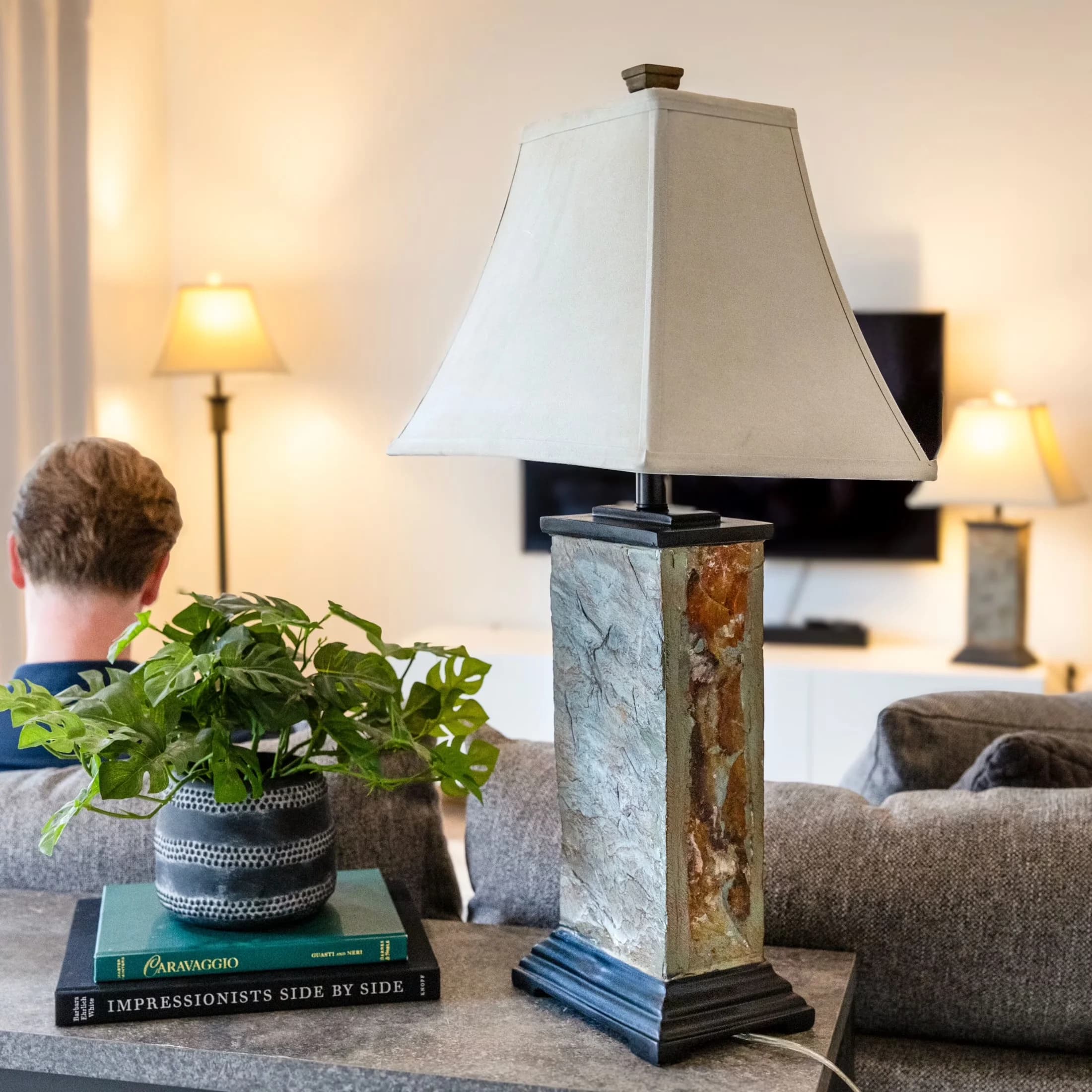 Innovative Lamp Set with LED, Contemporary, Energy Efficient - Slate Gray, White, Black Model 8FA340