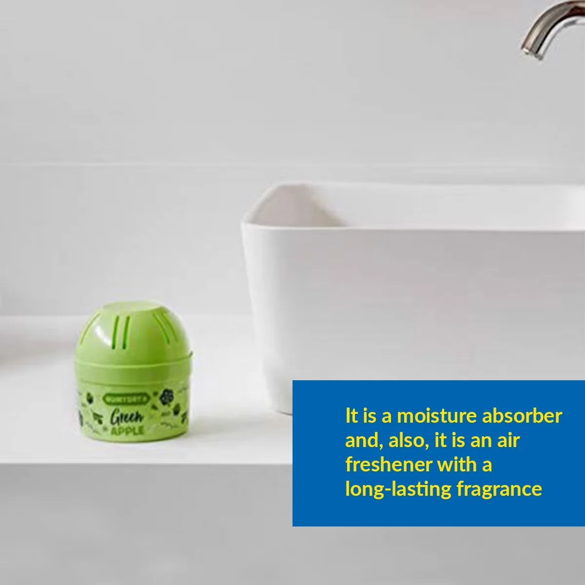 Versatile Dehumidifier with Automatic Shut-Off, Green Apple Fragrance, Moisture Absorber - Multicolor Model EE3F4F