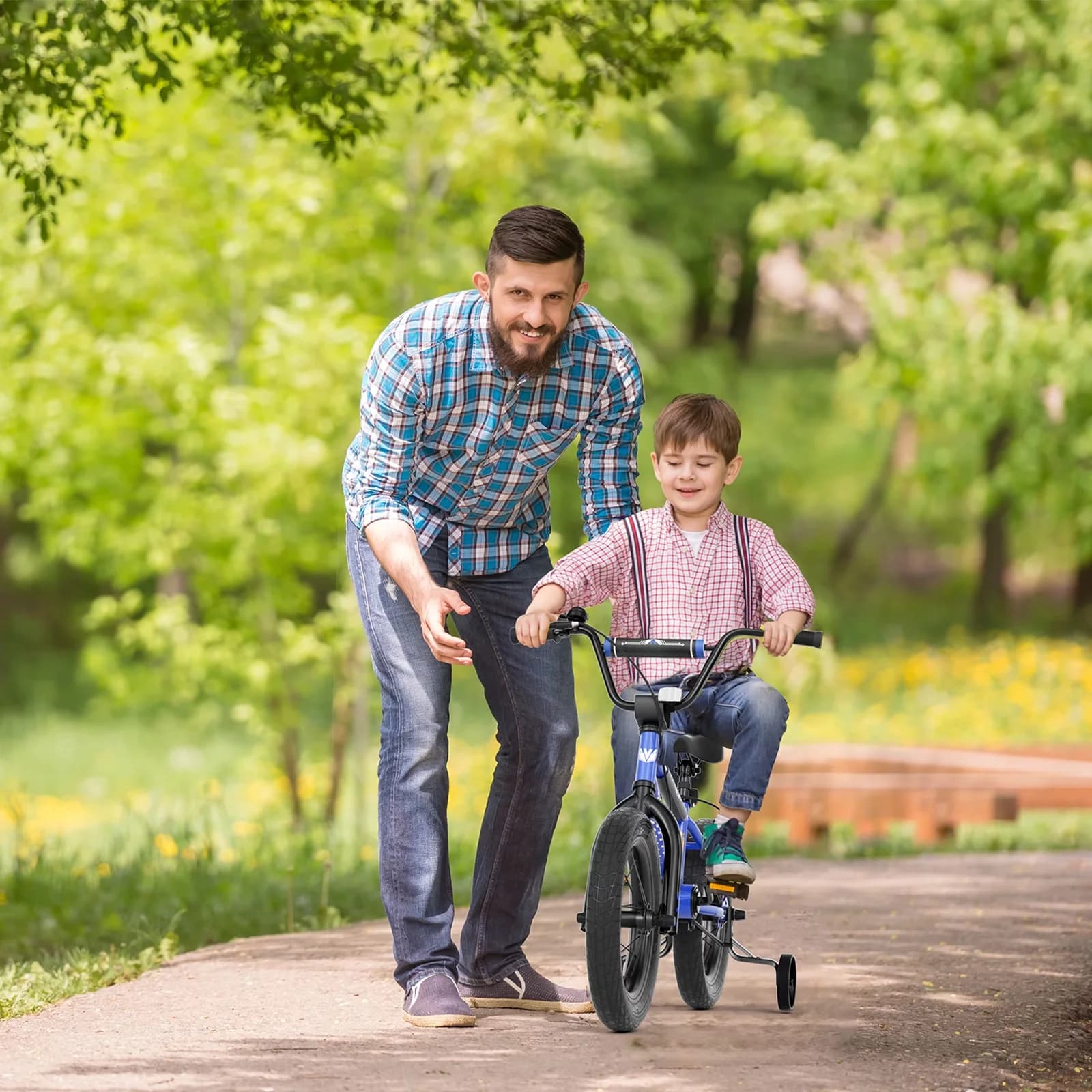 Versatile Kids Bike with Adjustable Height, BMX Style - Blue 2-8 - Low Maintenance Model A4DA2A