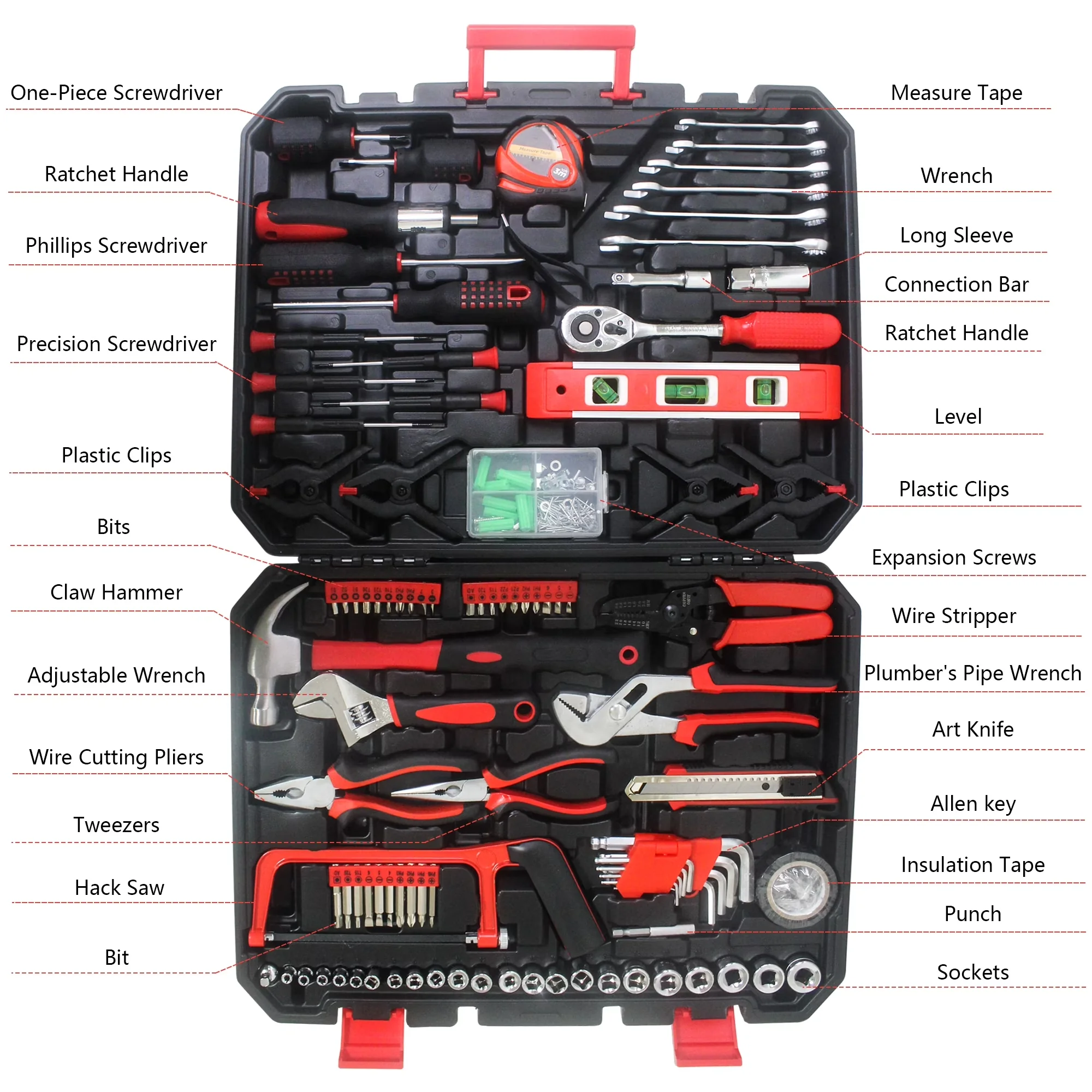 Reliable Hand Tool Set with Simple Installation, With Handle, Rust Resistant - Black Model 79AA6A
