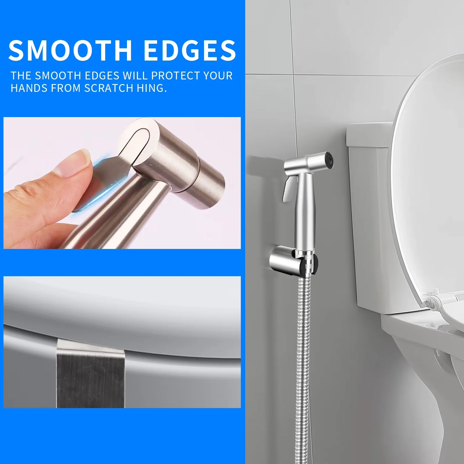 Professional Plumbing with Easy Installation, Adjustable, Handheld Bidet Sprayer - Stainless Steel Silver Model 3CAA3A