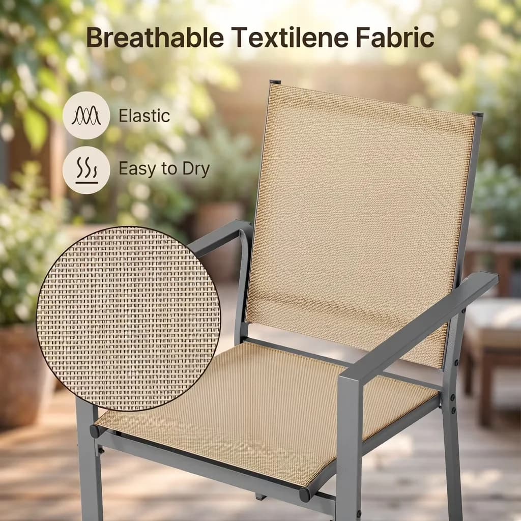 Patio Conversation Set Essential with Storage, Foldable, Perfect - Brown-6 Wood Model F99CF0