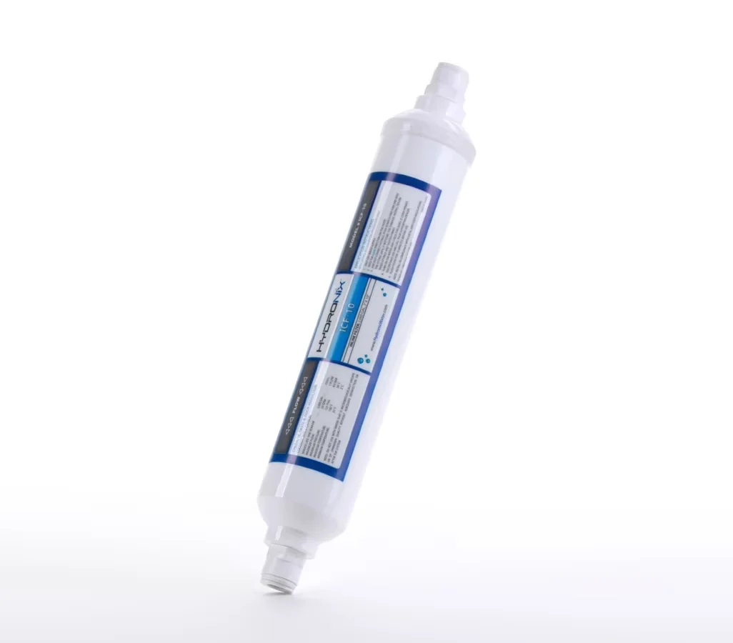 Premium Water Filtration with 3/8" Quick Connect, ICF-10Q38 Inline Reverse Osmosis Post, Fridge & Ice Coconut GAC Filter 2000 Gal - Model 0577BB