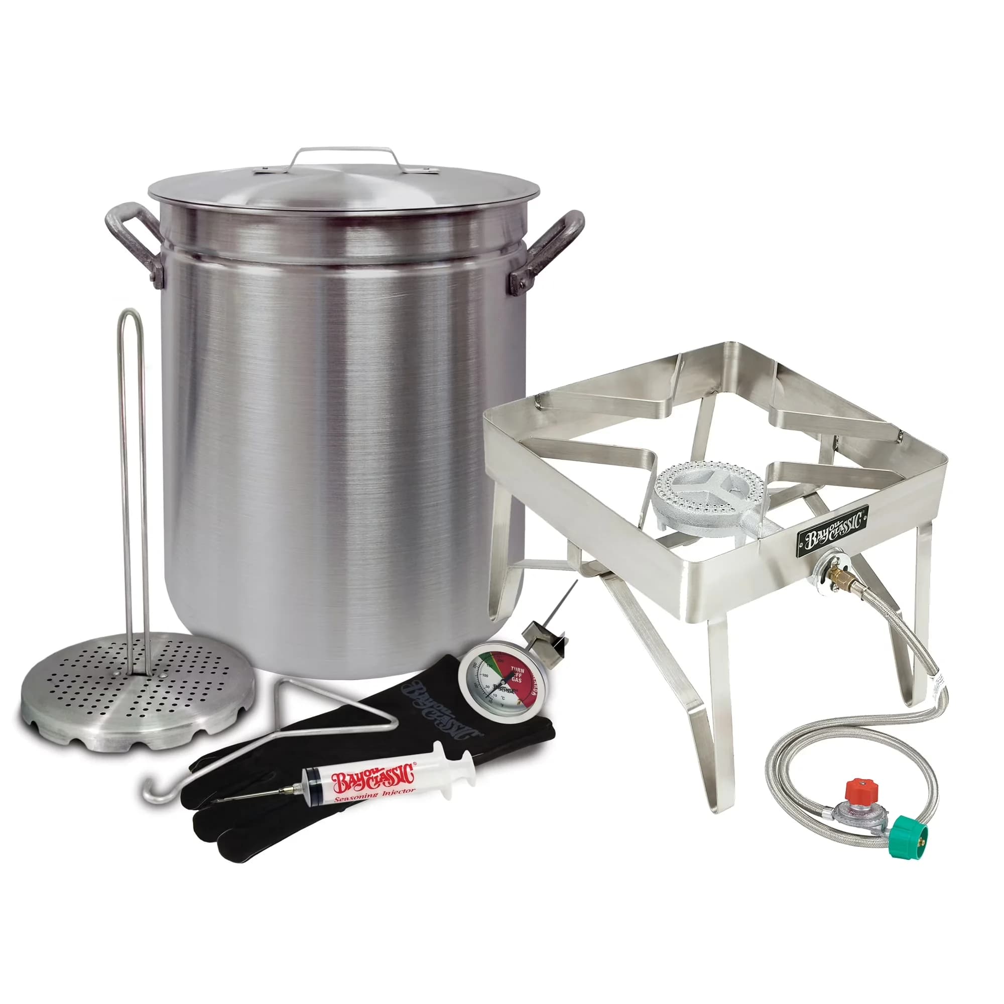 Outdoor Fryer Premium with Deep "GRAND " Turkey Kit - Aluminum Silver, White, Multicolor Model F945EC