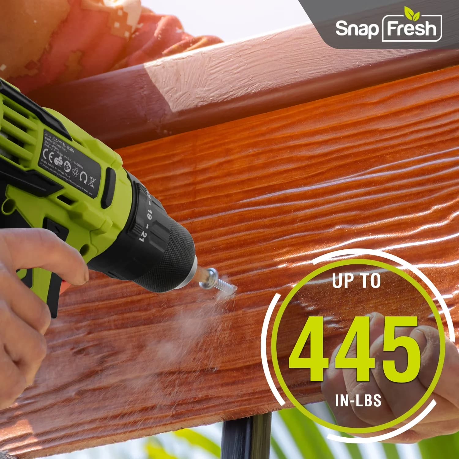 Efficient Drills Driver with Battery, 20V, 1/2 Metal Chuck - Green - Professional Series Model 21DB42