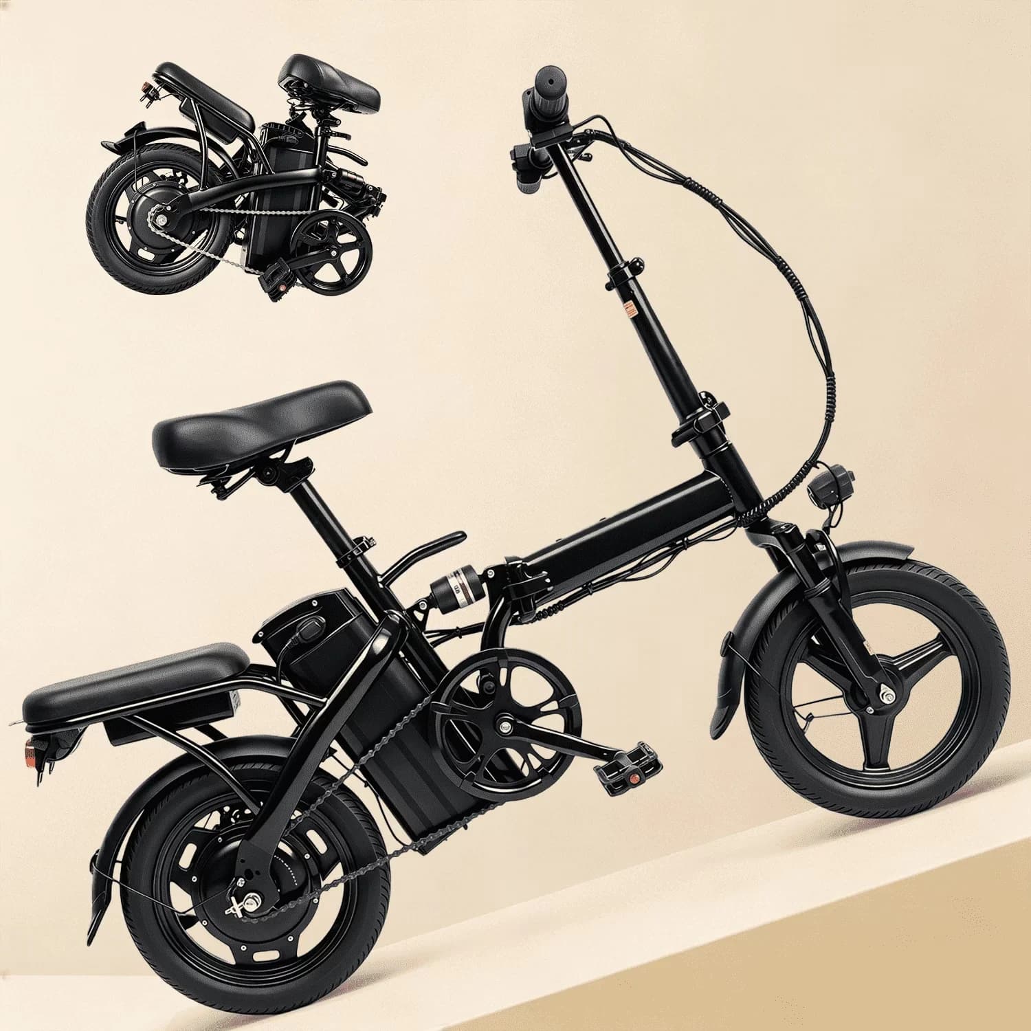 Quality Electric Bike with Battery, 500W, Adjustable Speed - Black - Traditional Style Model FBC4B1