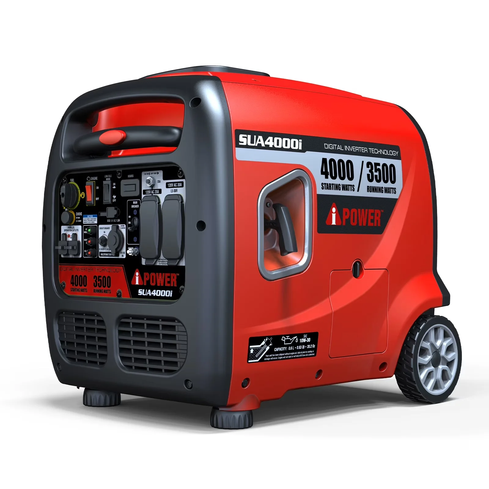 Durable Generator with 4000W, On Indicator Light, 4000-Watt Portable Inverter Gas Powered for Camping, Home - Model F1C81E