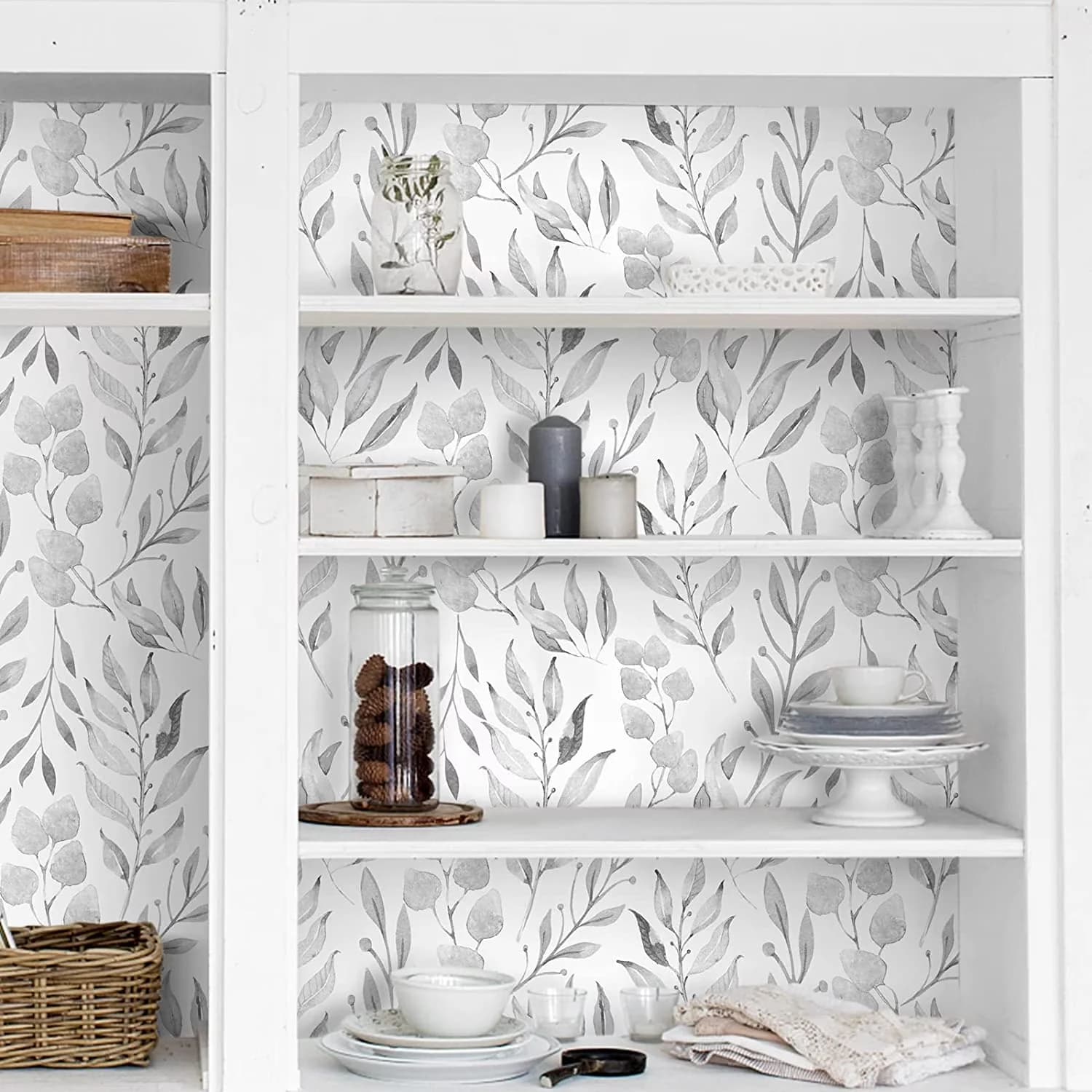 Classic Wallpaper with Waterproof, Safe To Use, 17.7 in x32.8 ft - Vinyl White Model 0FA67C