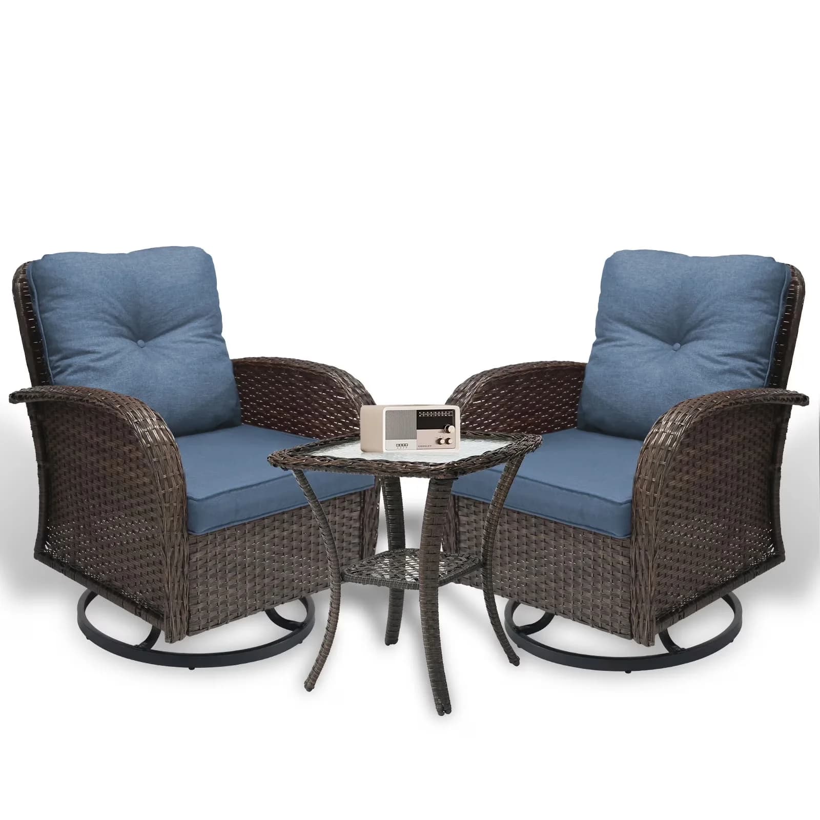 Patio Conversation Set Efficient with Weather-Resistant, Modern - Rattan Brown Model F151E1