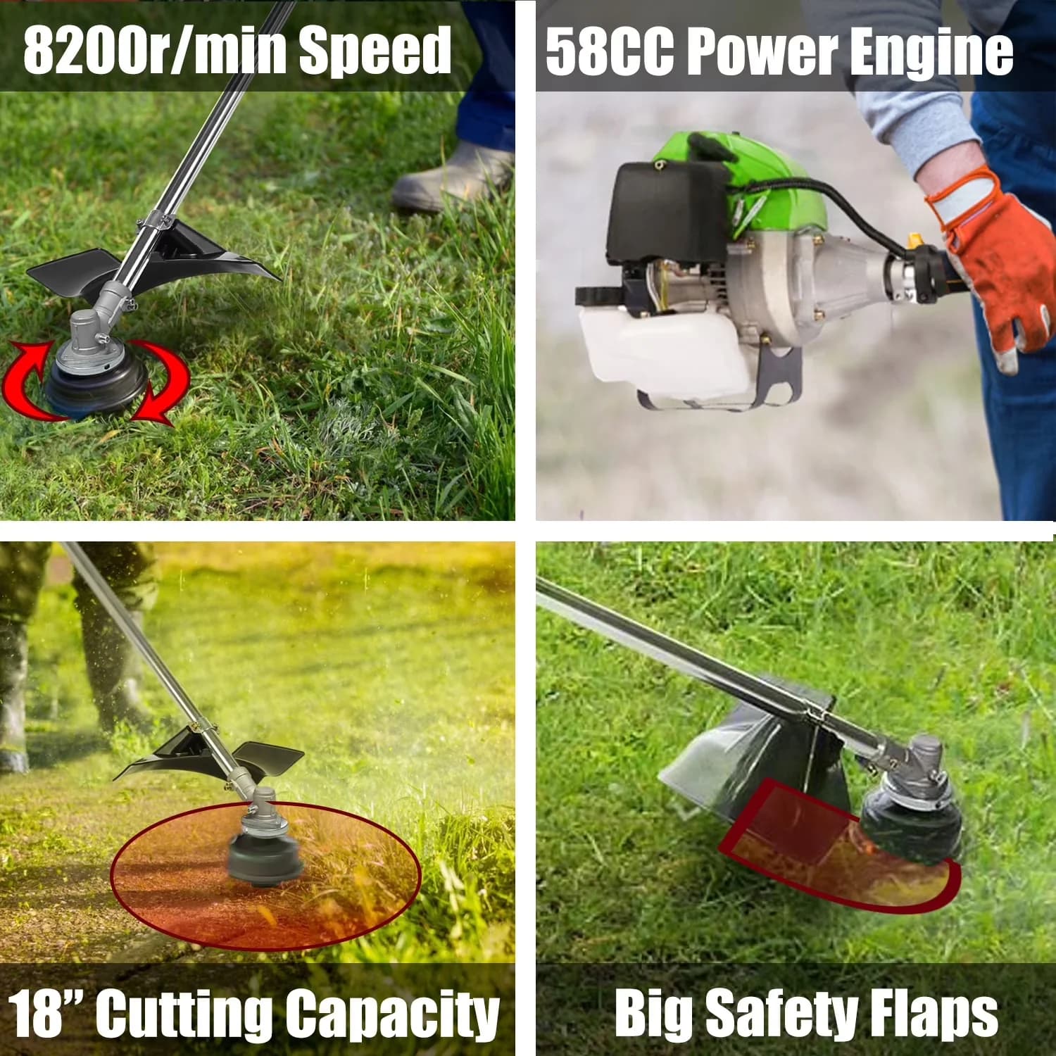 Sleek String Trimmer with Attachment Capable, Cord Lock, Weed Eaters - Green Model 2C1BA4