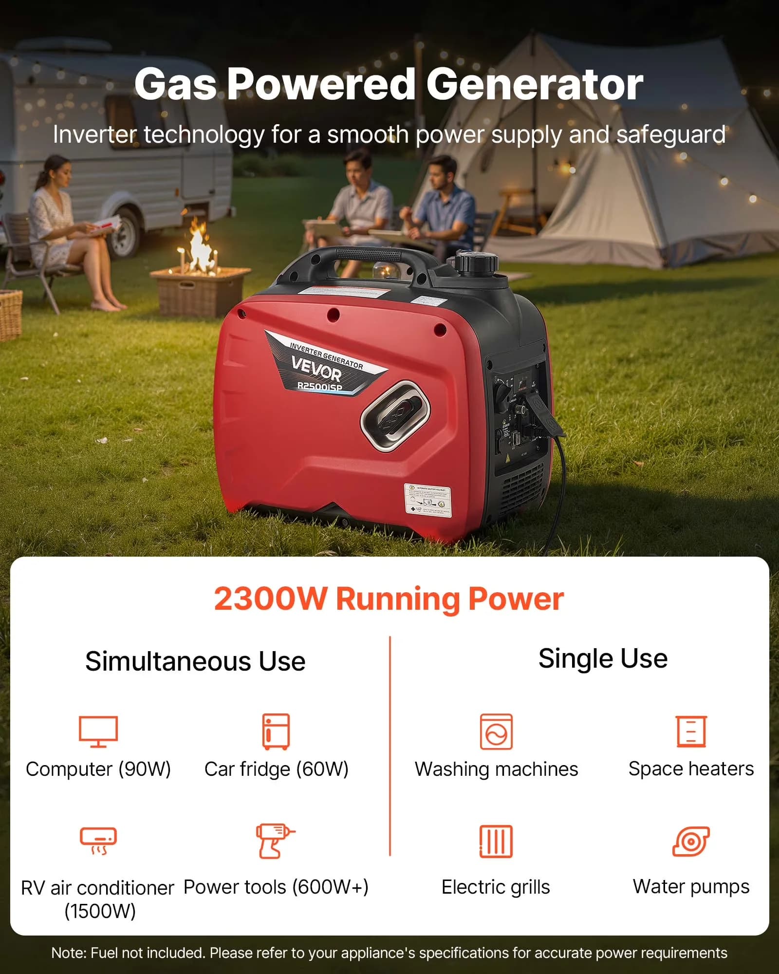 Generator Durable with 3000W, Inverter, Portable Inverters Generators for Home - Model 9A66AB