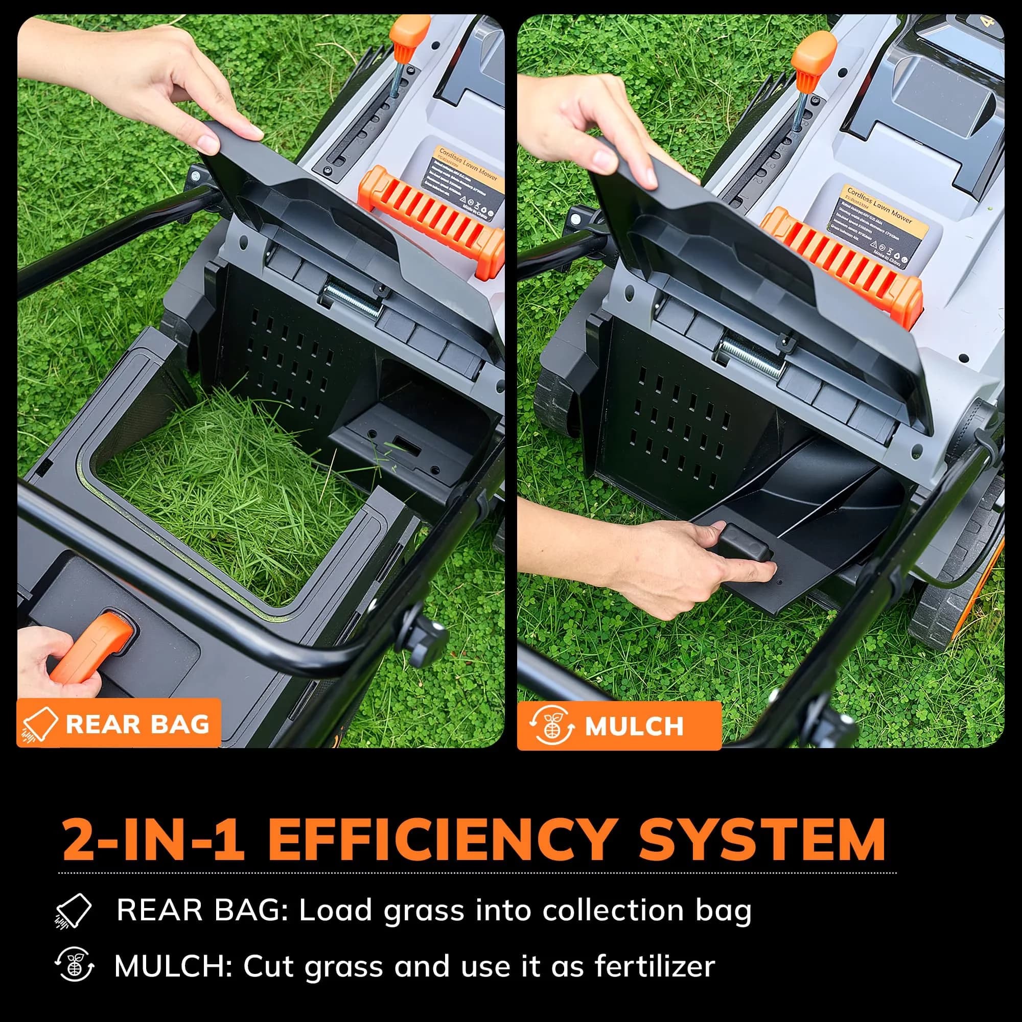 Reliable Push Mower with Battery, 40V, 40V (2 x 20V) 17'' Cordless Lawn for Large - Model 736B51