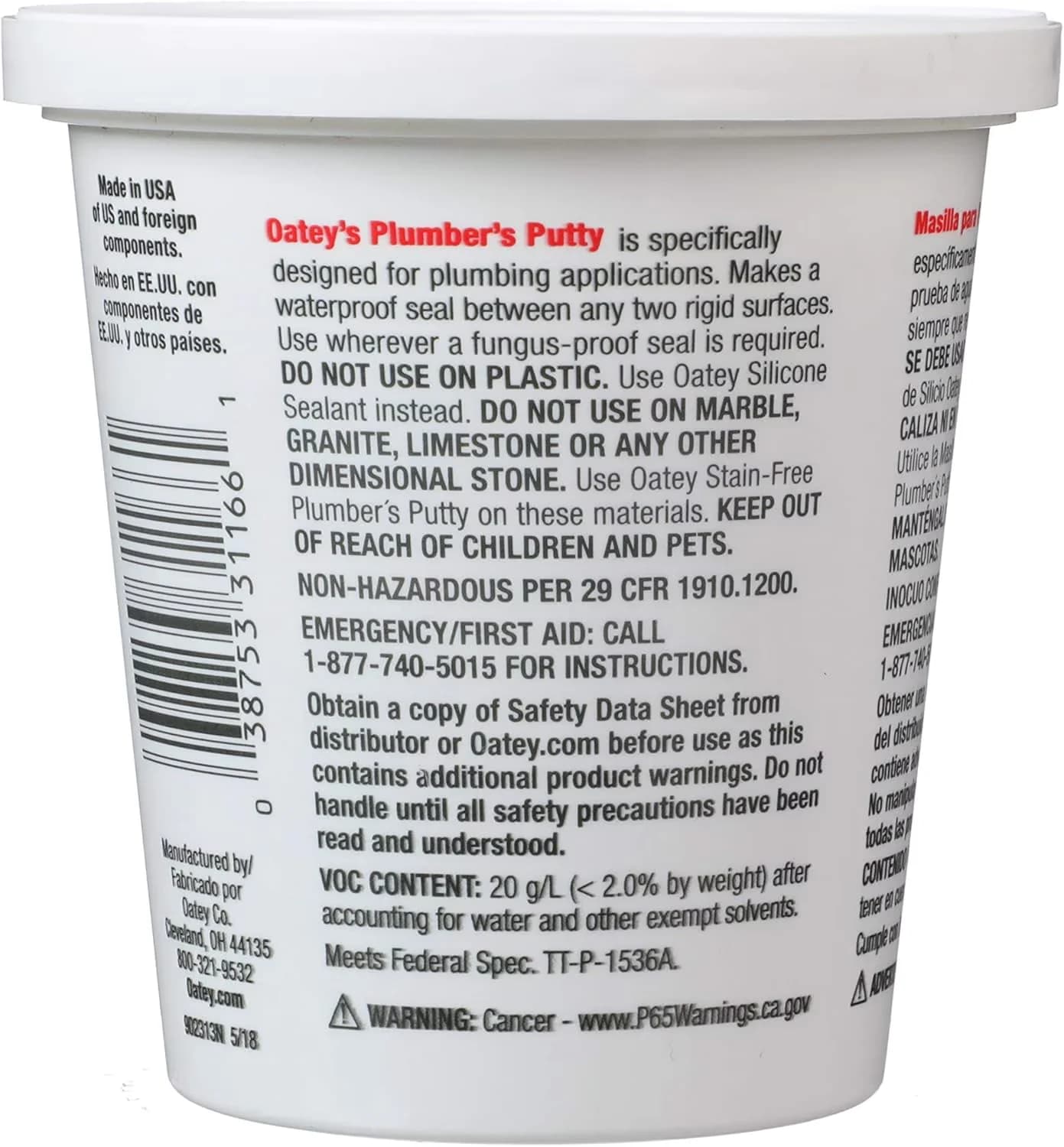 Compact Adhesives Glues In Paint Supplies Tool with Durable, Plumber's Putty Sealing Compound - Beige 14 oz Model B7E313