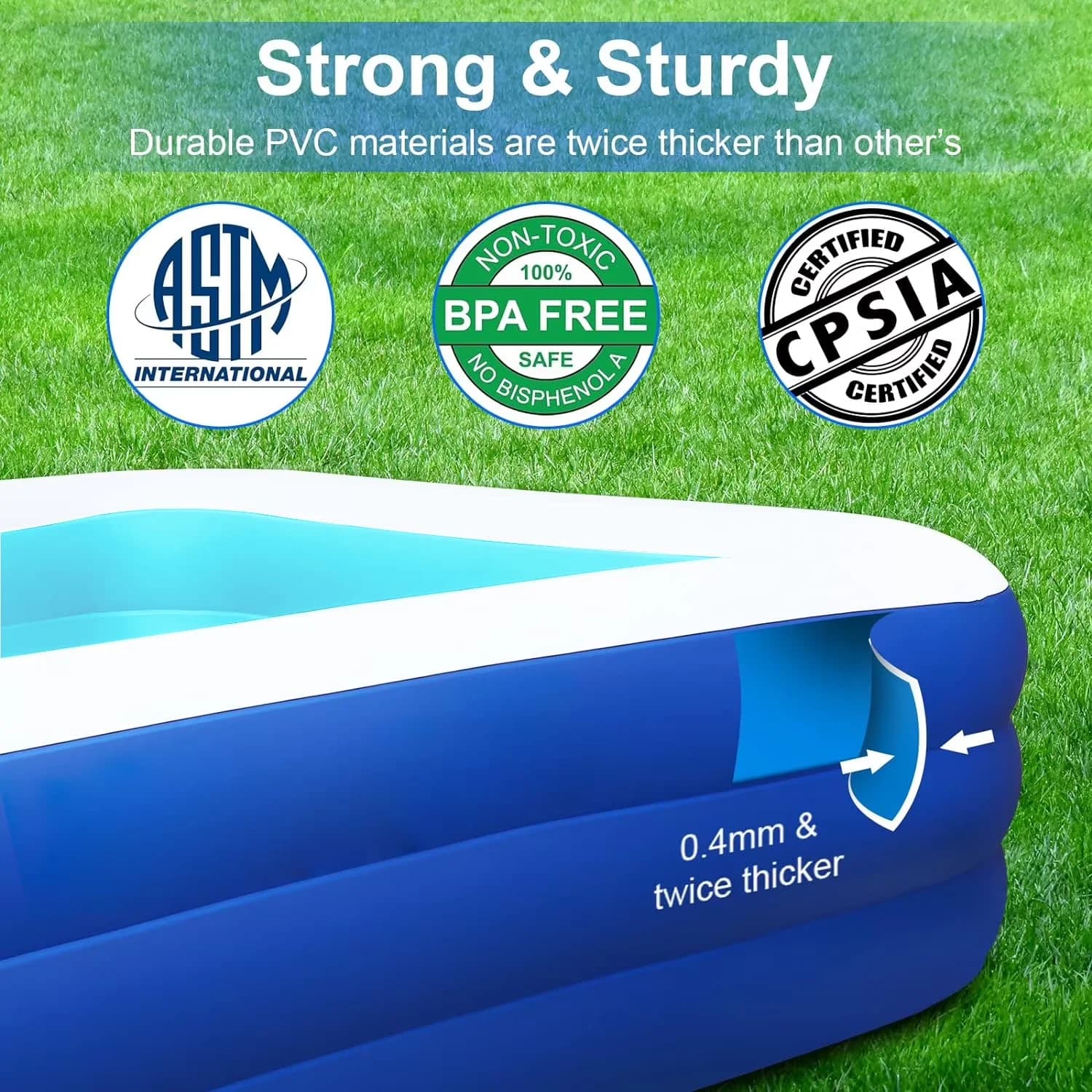 Quality Inflatable Pool with Puncture Proof - Blue LINK for Everyday Use Model C7A823