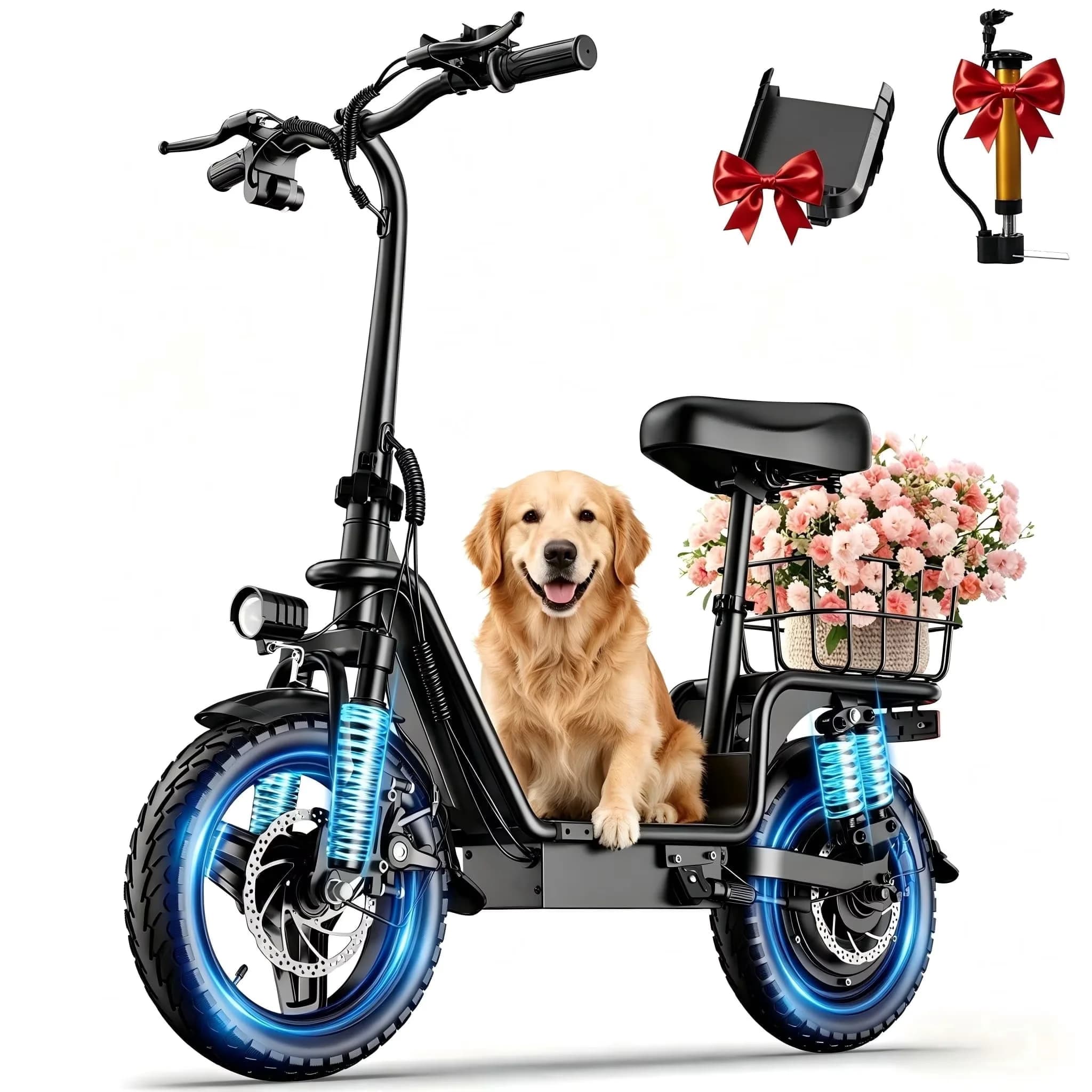 Stylish Scooter with 1600W, 48V, Electric - Black High Carbon Steel - Industrial Grade Model 414A8F