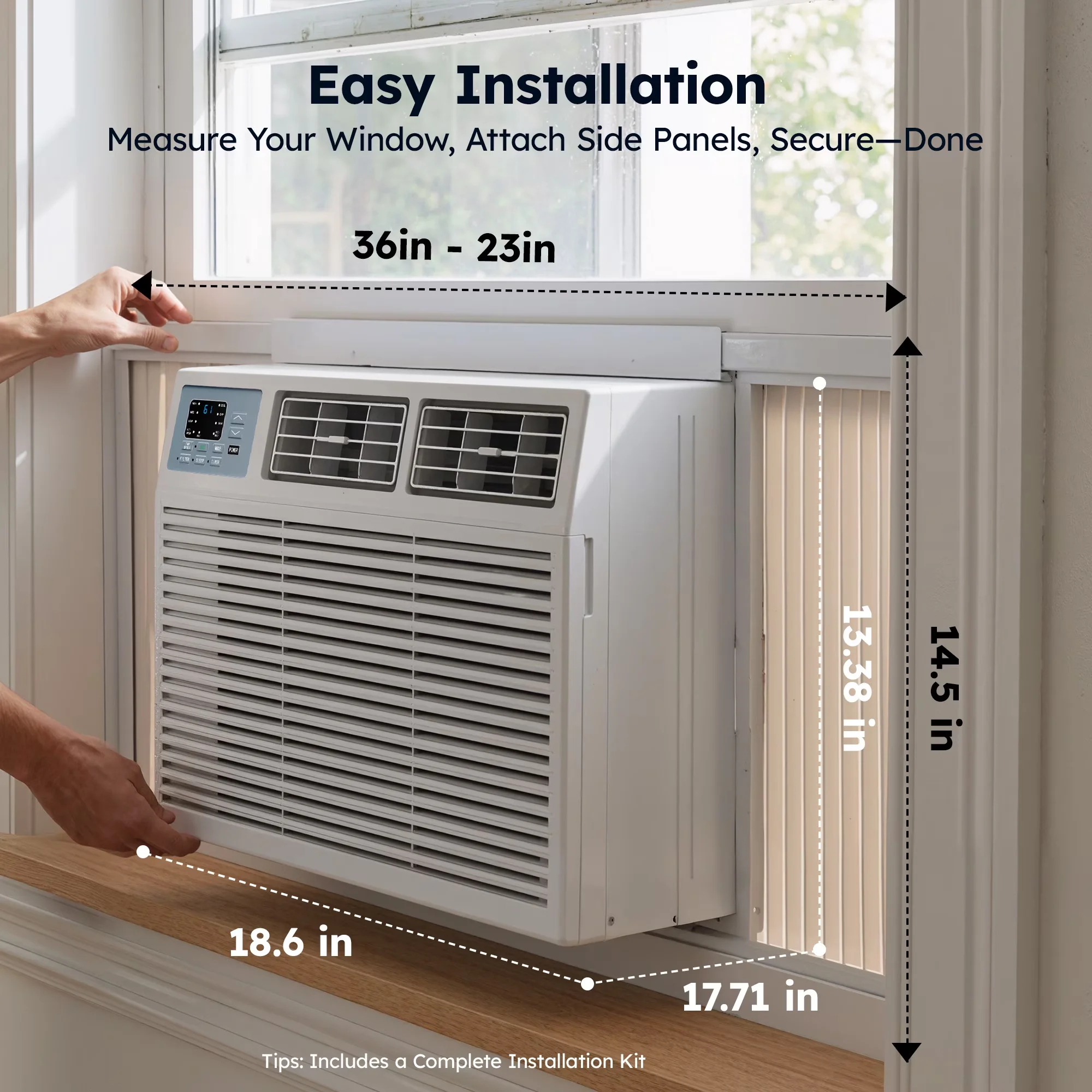Durable Air Conditioner with 10000 BTU, Wi-Fi Capable, 10000 BTU Window With APP - White Model B040CB