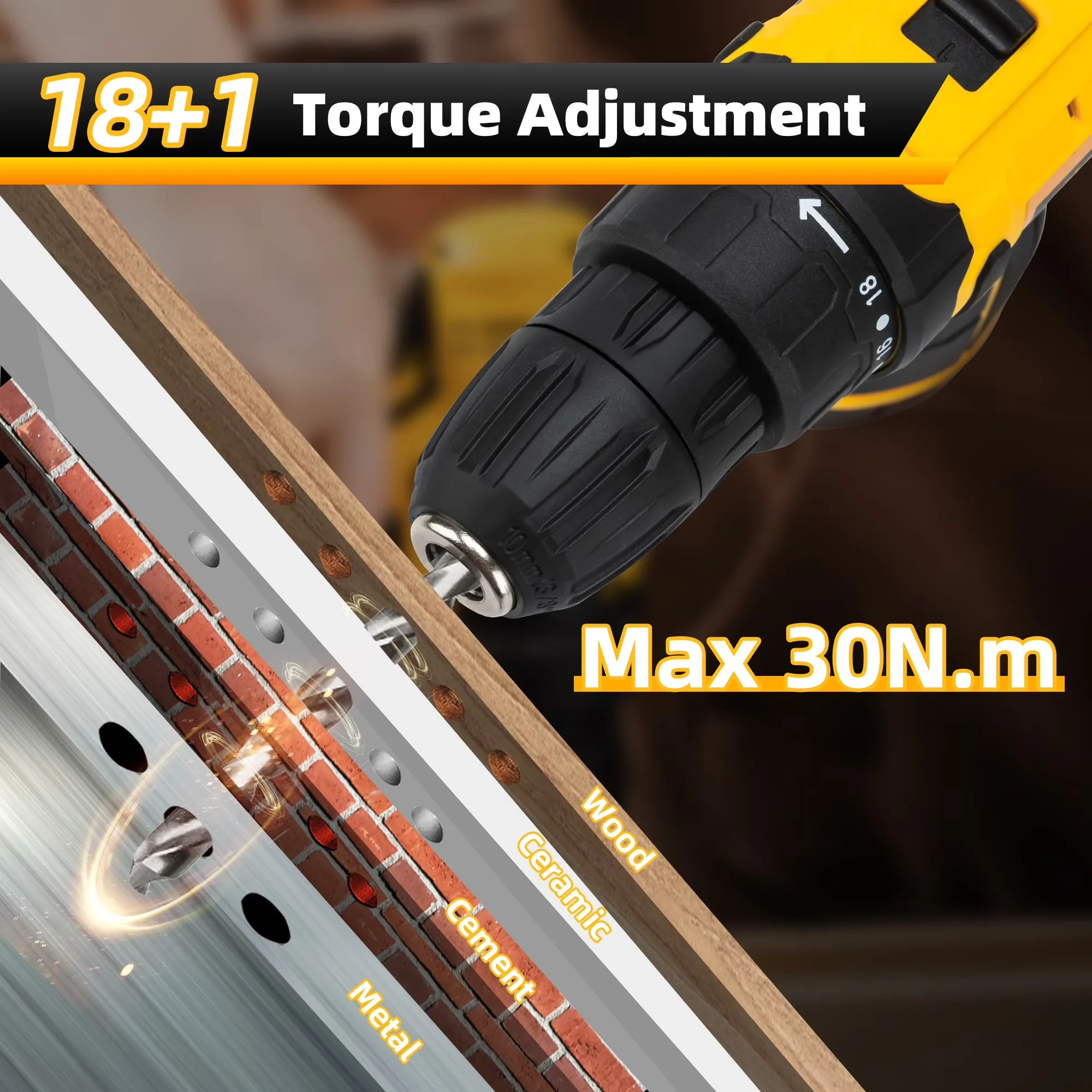 Premium Drills Driver with Battery, 12V, Electric Screwdriver Tool Kit - Model 4AC95B