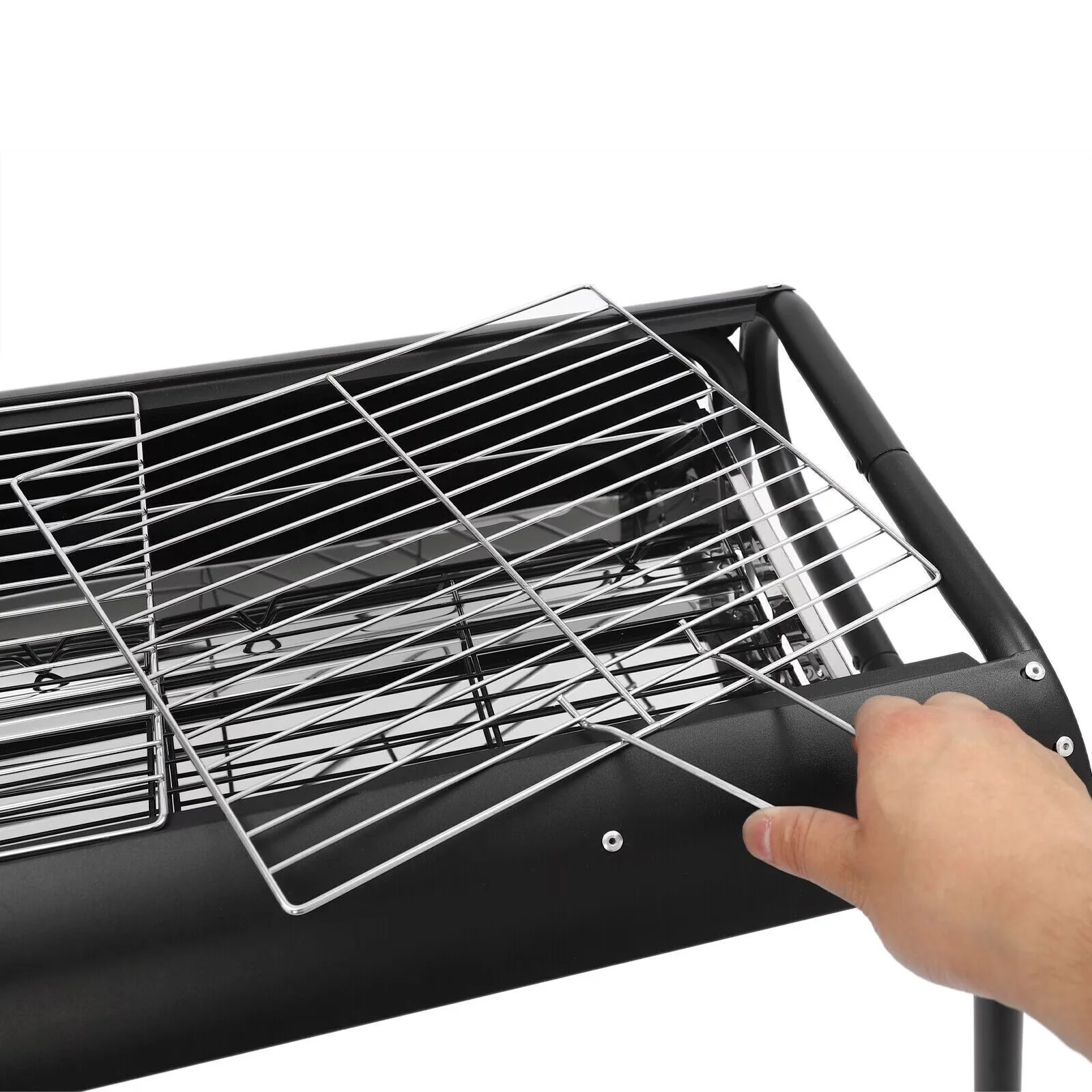 Flat Top Grill Stylish with Portable, Foldable - Stainless Steel Black, Silver Model 0374EC
