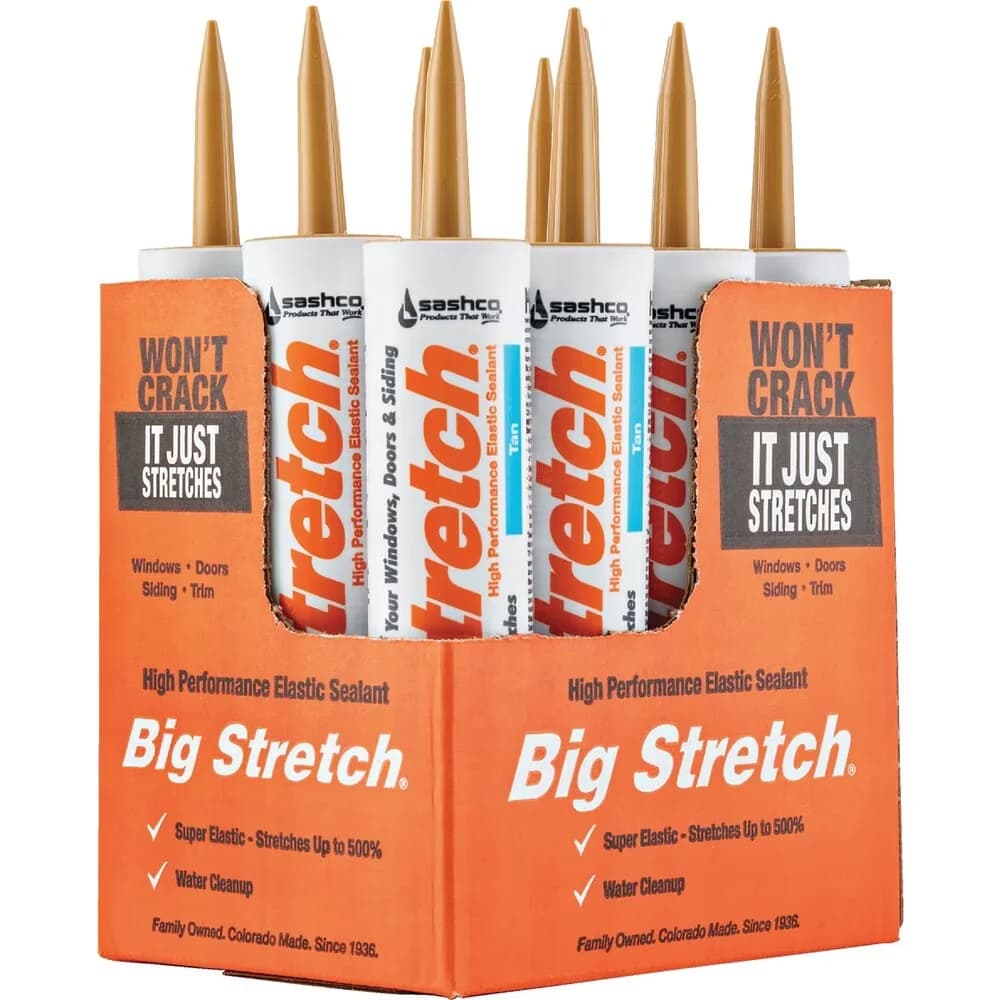 Classic Adhesives Glues In Paint Supplies Tool with Big Stretch Acrylic Latex Caulk, Tan - Beige 10.5 oz Model E6EC45