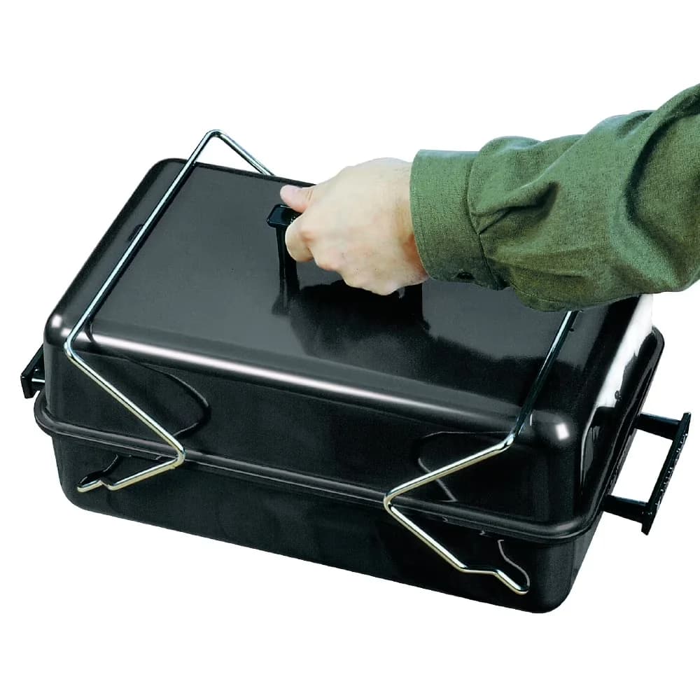 Modern Charcoal Grill with Portable, 190 Sq. Inch Portable, Chrome-plated steel wire cooking grates - Black Heavy Duty Steel Model 42C8C2