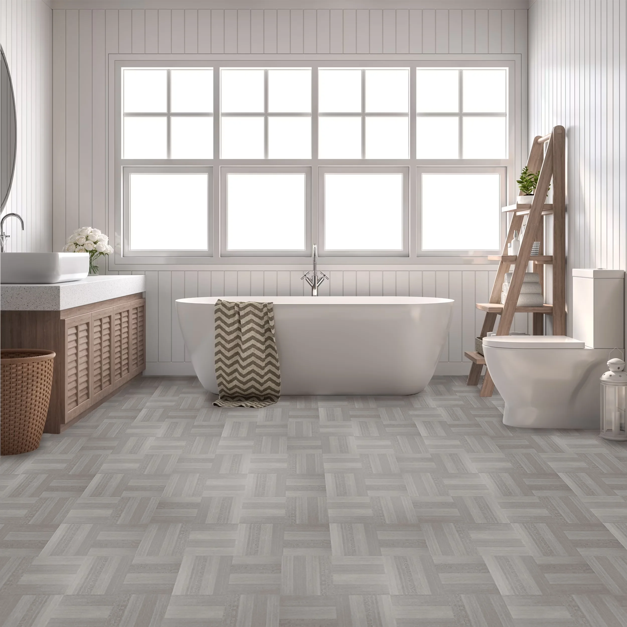 Grey Vinyl Flooring Vinyl Plank Flooring Quality with Easy Installation, Perfect for any room in your home!, 5-Year Limited Warranty... Model A66727