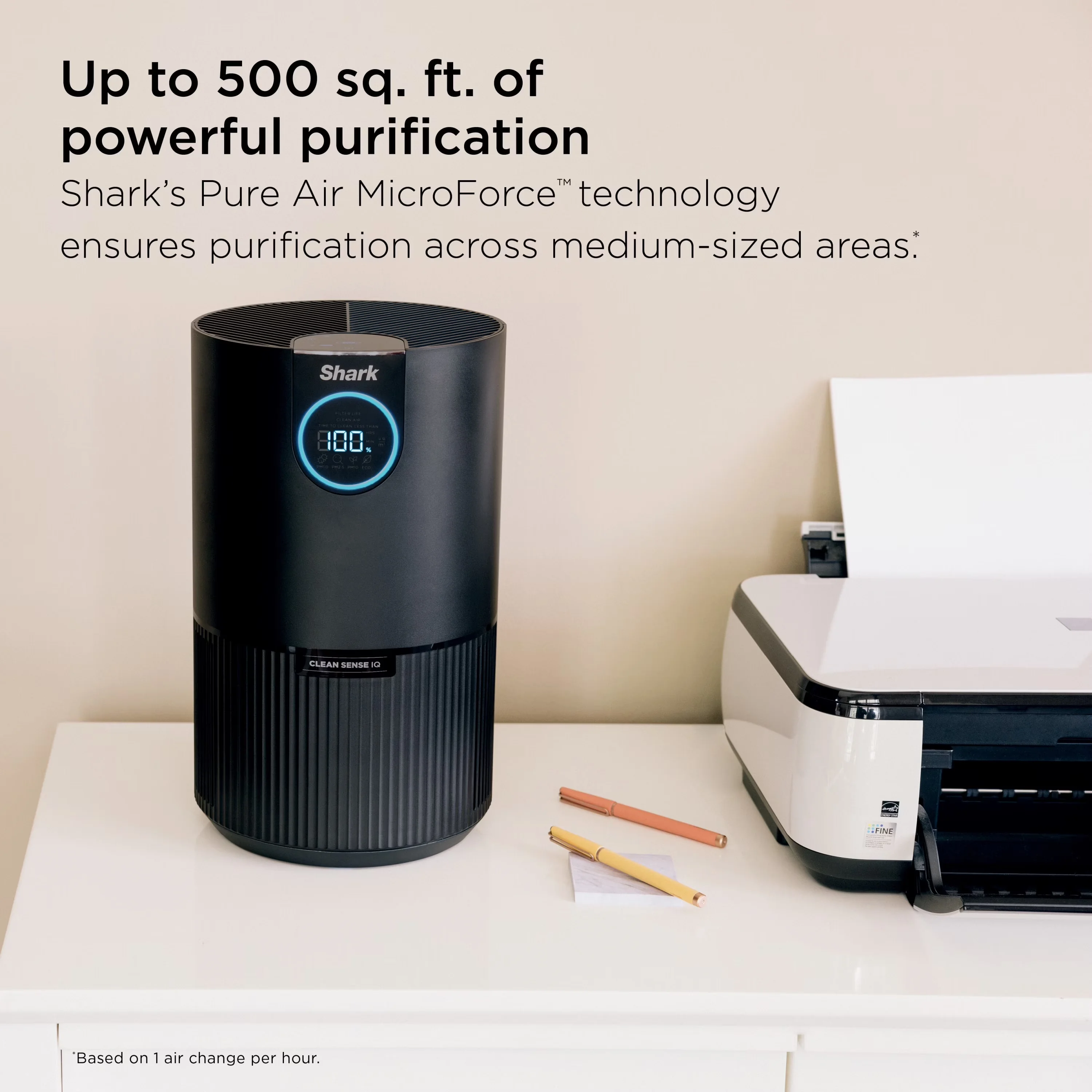 Efficient Air Purifier with Automatic Shut-Off, Variable Speed, Allergens - Model 0F7A28