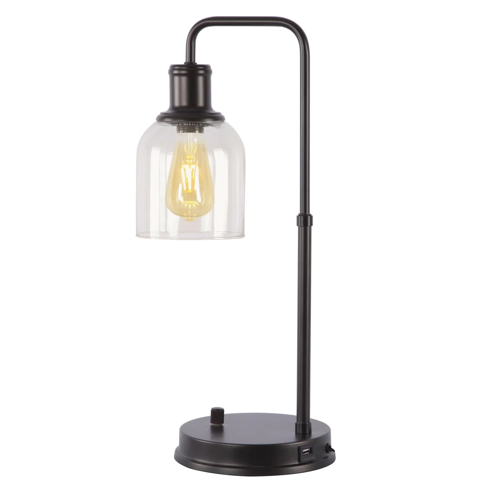 Innovative Desk Lamp with Incandescent, Usb Port, 20.5 in Height Bronze Metal - Metal Bronze Model D1E29B