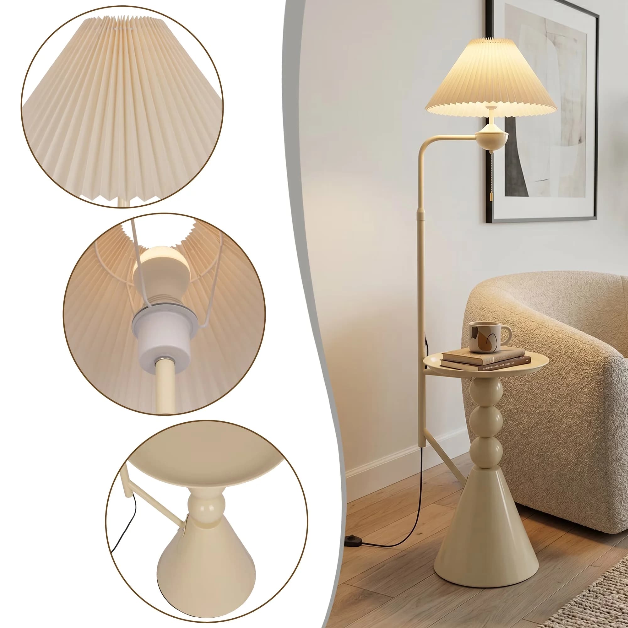 Durable Floor Lamp with Adjustable Head, Adjustable Height - Iron for Living Room, Bedroom Model 006051