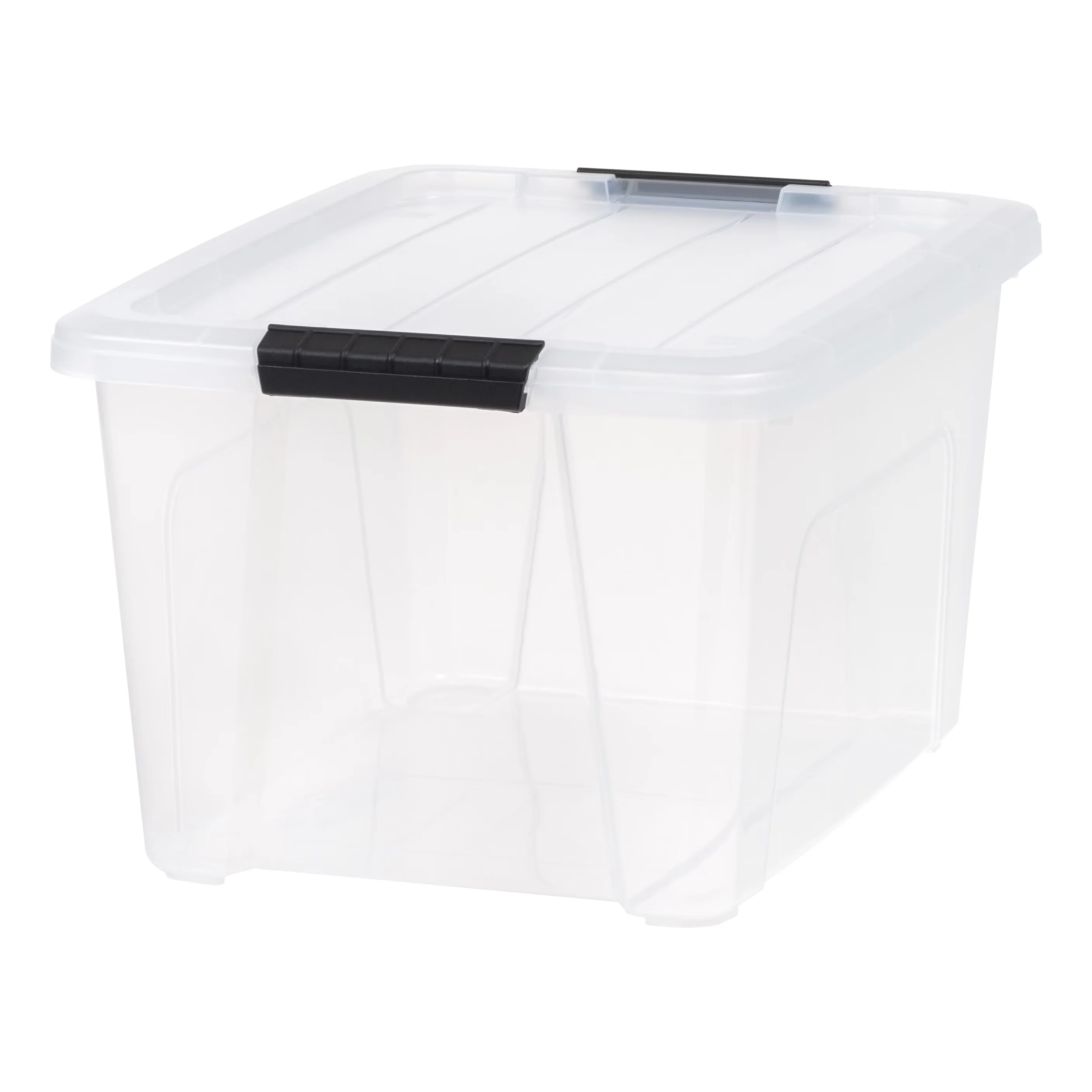 Sleek Garage Storage Supply with Stackable, 32 Qt or 8 Gallon in Size - Clear Plastic Model D79E09